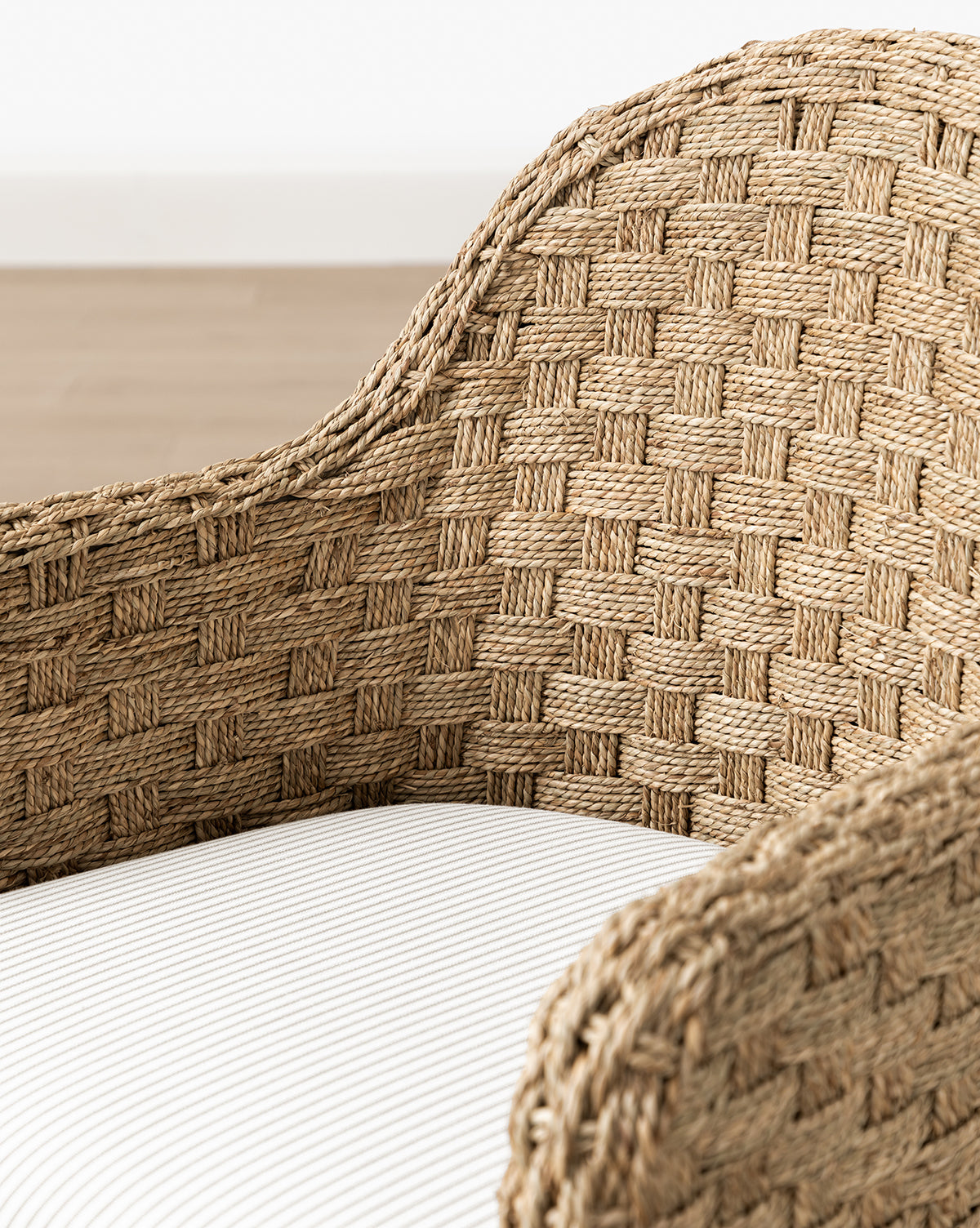 Milo Arm Chair  Solid Oak Base, Woven Back and Arms