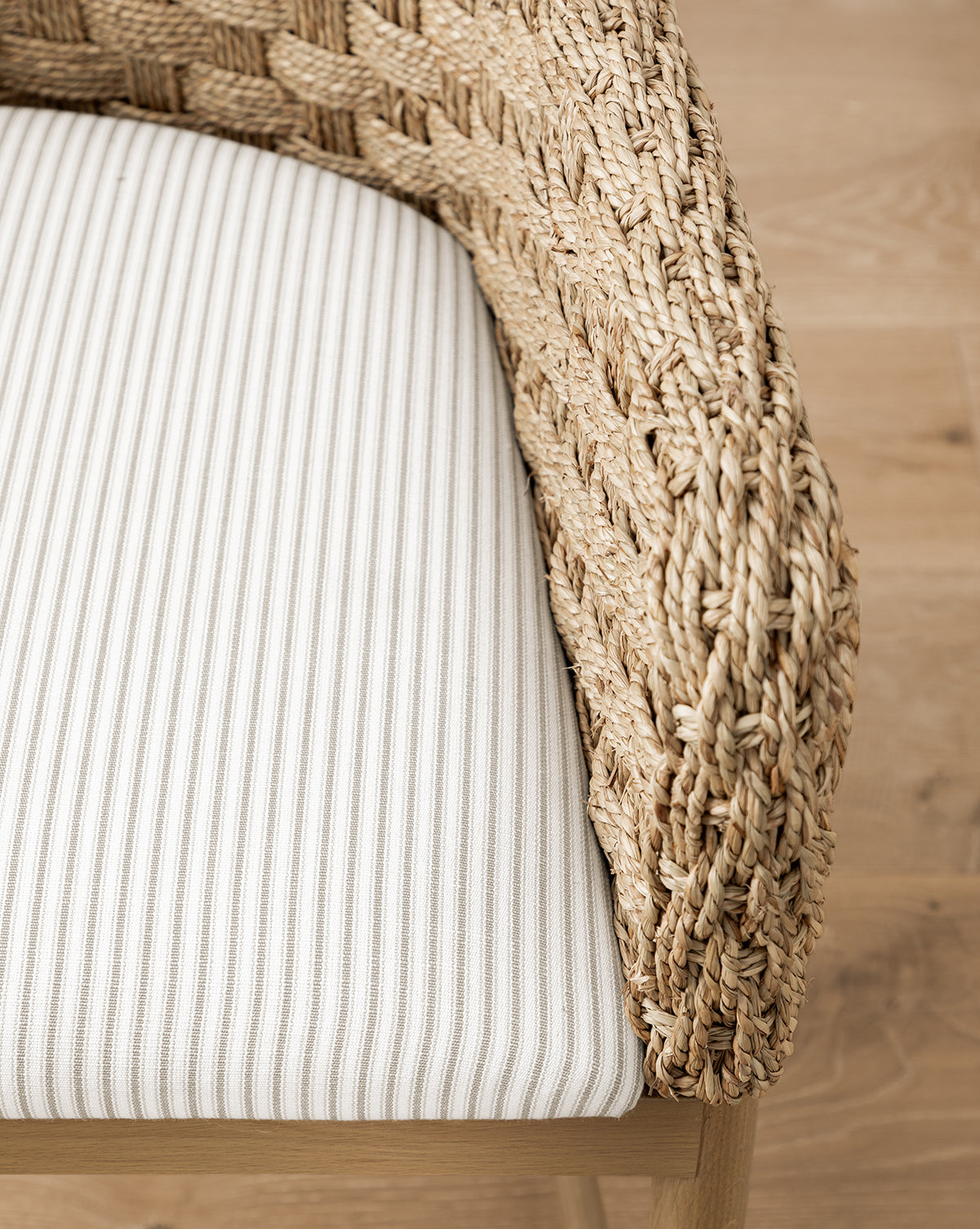 Milo Arm Chair  Solid Oak Base, Woven Back and Arms