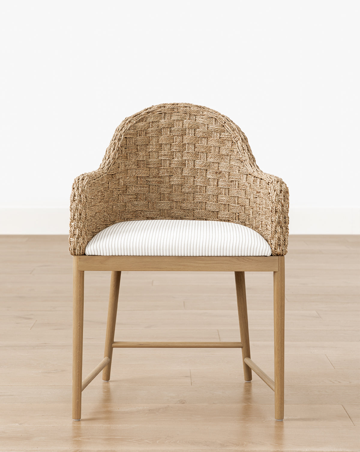 Milo Arm Chair  Solid Oak Base, Woven Back and Arms