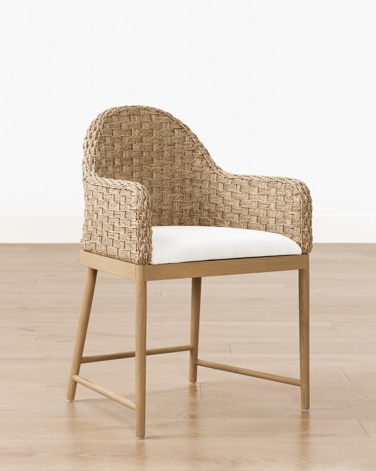 Milo Arm Chair  Solid Oak Base, Woven Back and Arms