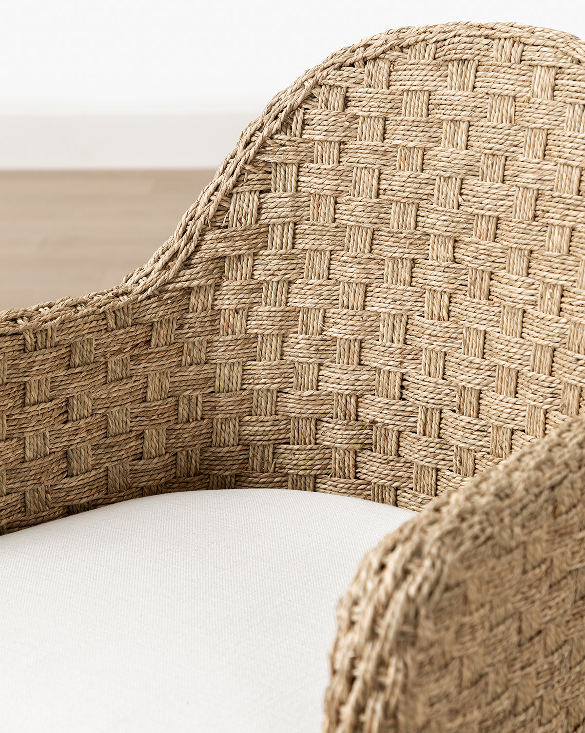 Milo Arm Chair  Solid Oak Base, Woven Back and Arms