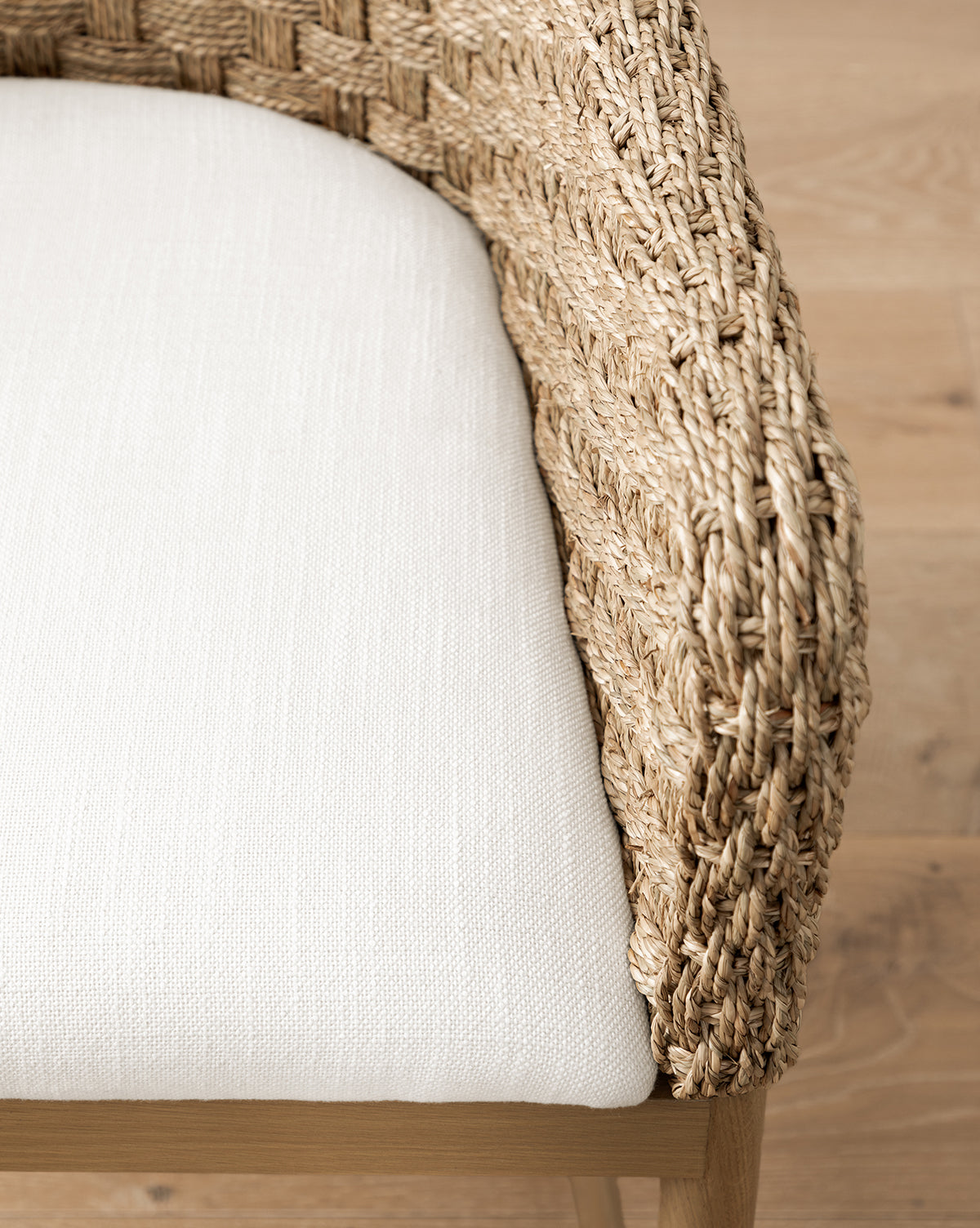Milo Arm Chair  Solid Oak Base, Woven Back and Arms