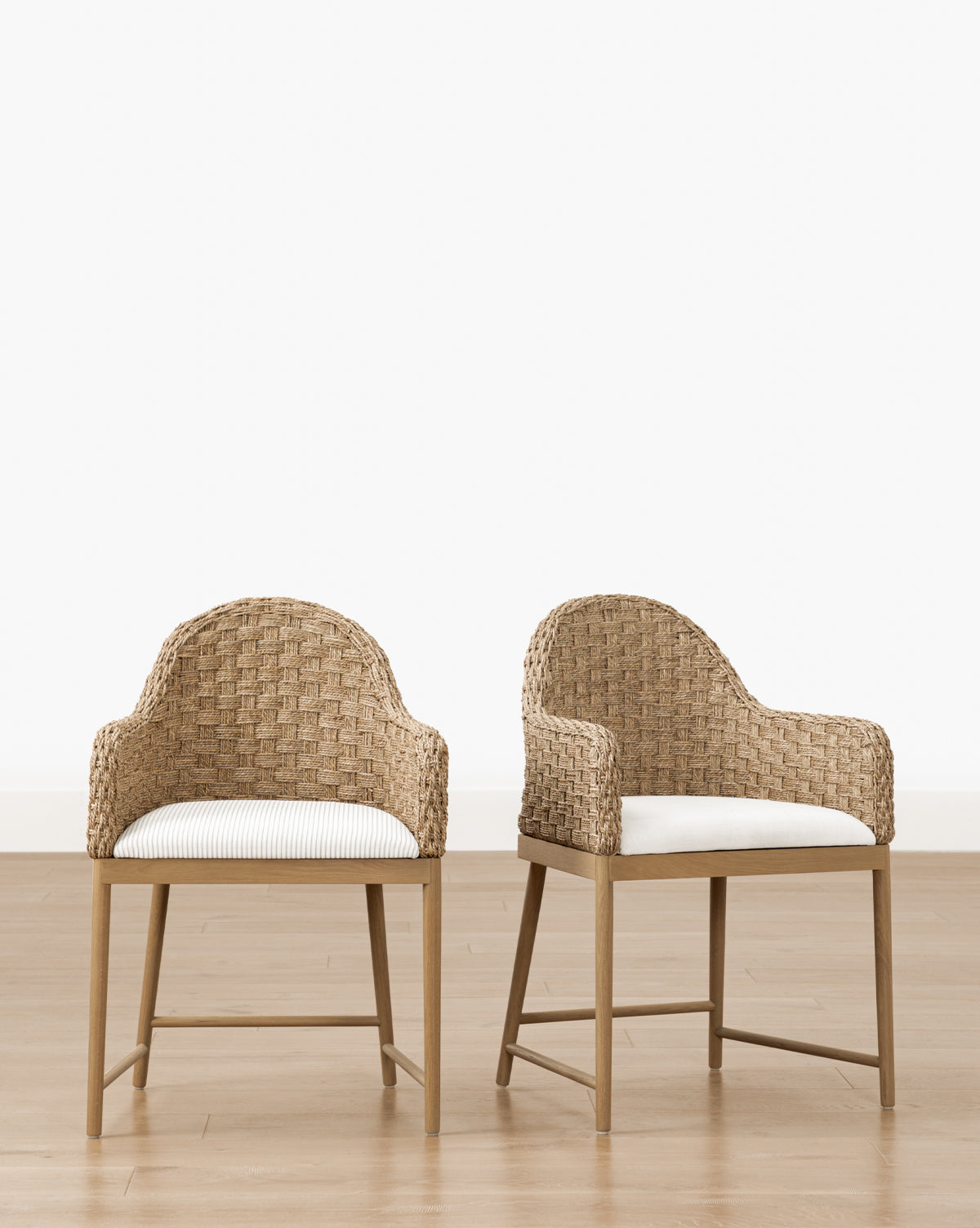 Milo Arm Chair  Solid Oak Base, Woven Back and Arms