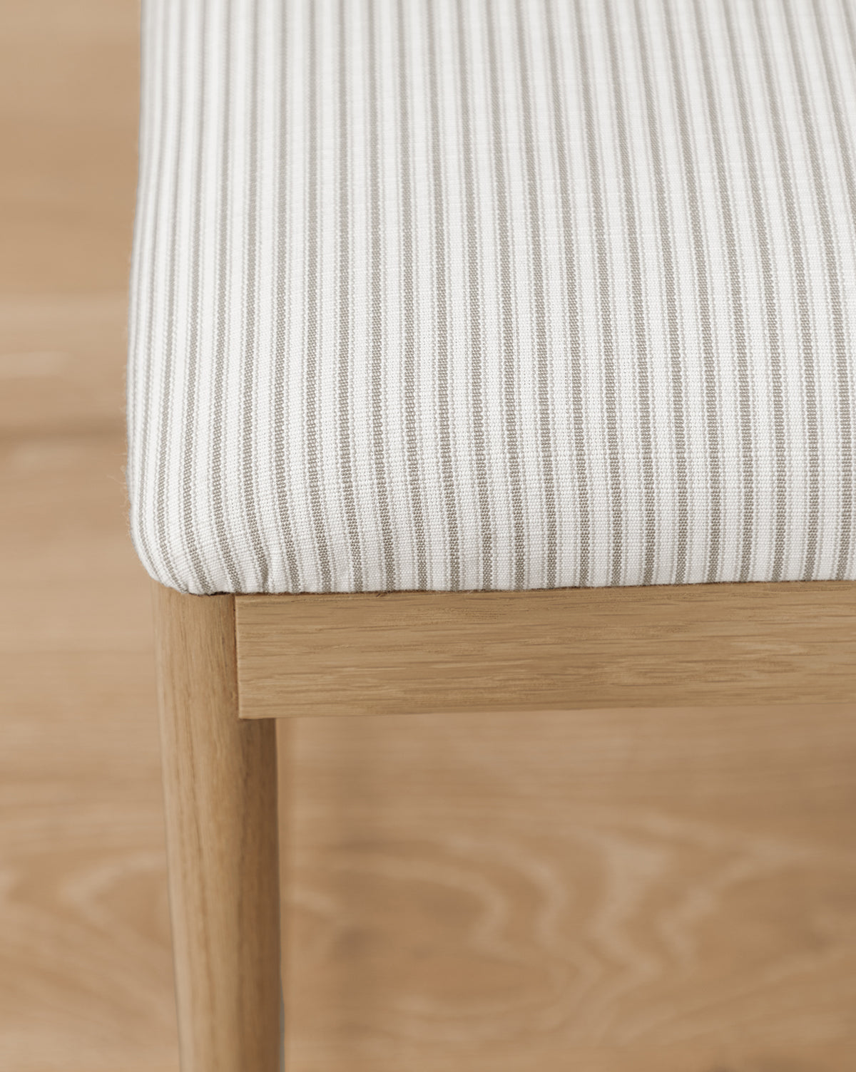 Mira Stool Solid Oak  Woven Back & Brass Detail