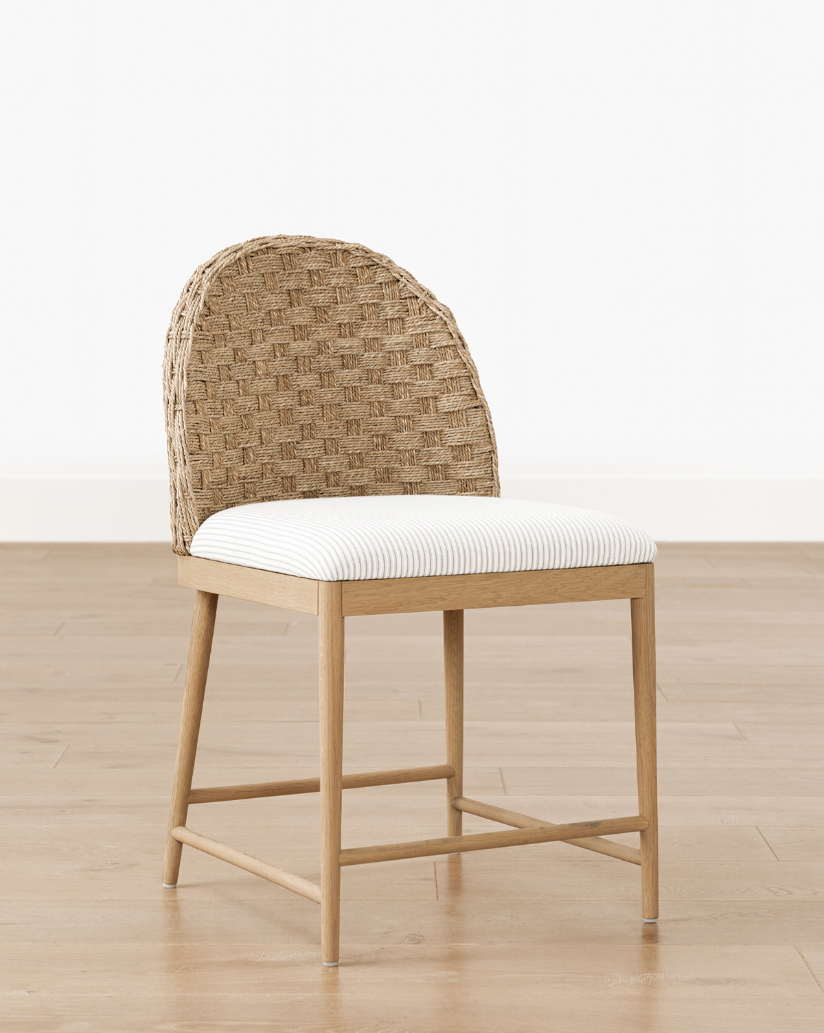 Milo Dining Chair  Solid Oak Base, Woven Back Design