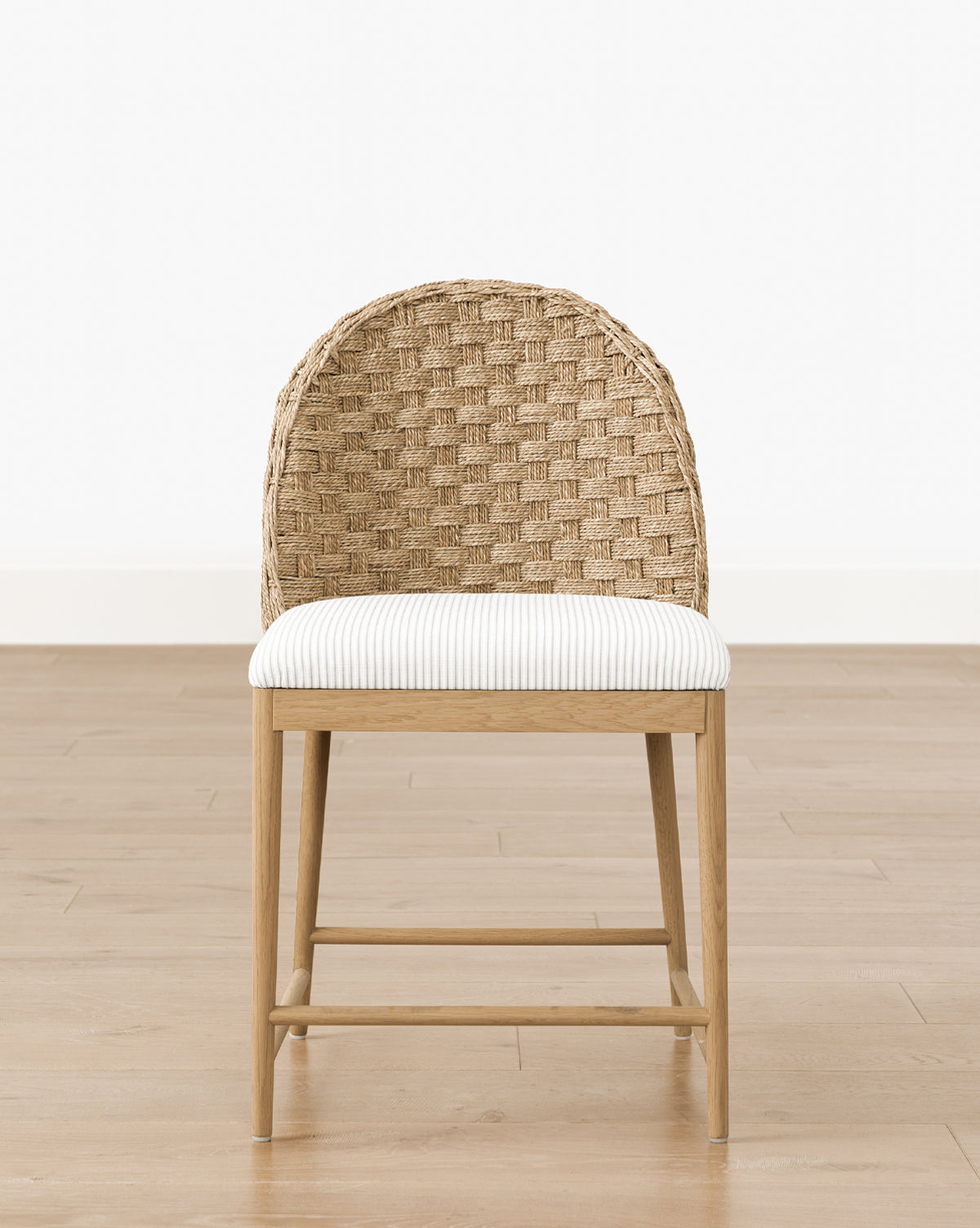 Milo Dining Chair  Solid Oak Base, Woven Back Design