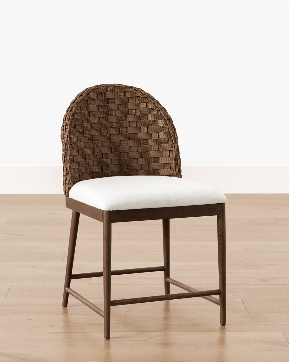Milo Dining Chair  Solid Oak Base, Woven Back Design