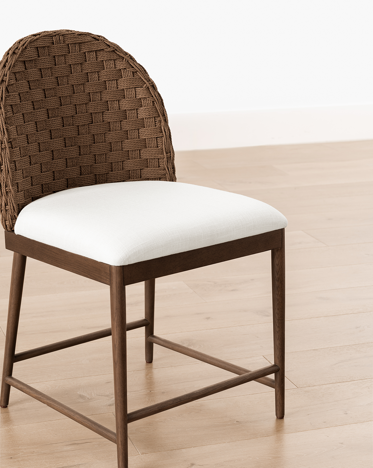 Milo Dining Chair  Solid Oak Base, Woven Back Design