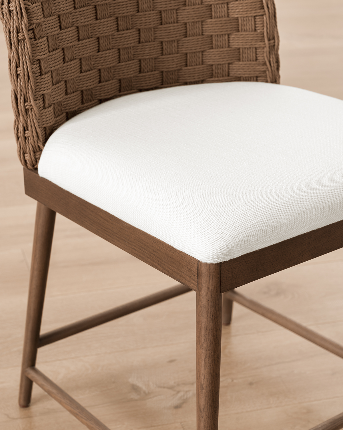 Milo Dining Chair  Solid Oak Base, Woven Back Design