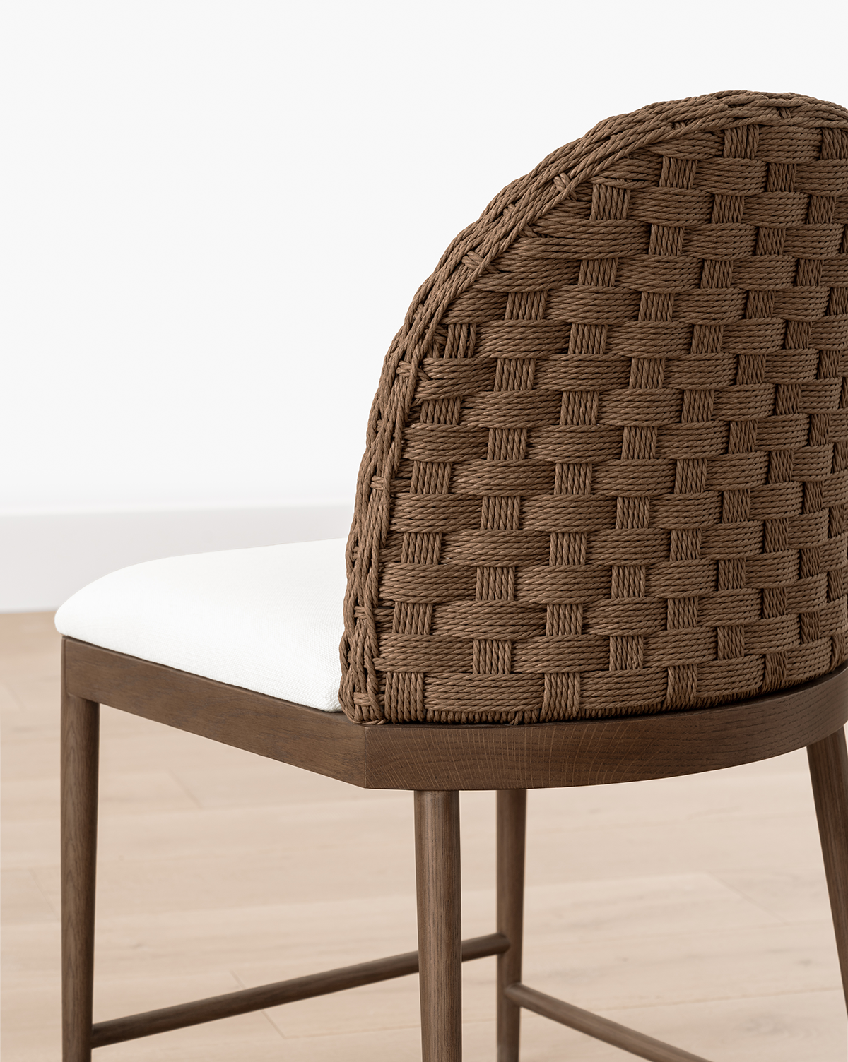 Milo Dining Chair  Solid Oak Base, Woven Back Design