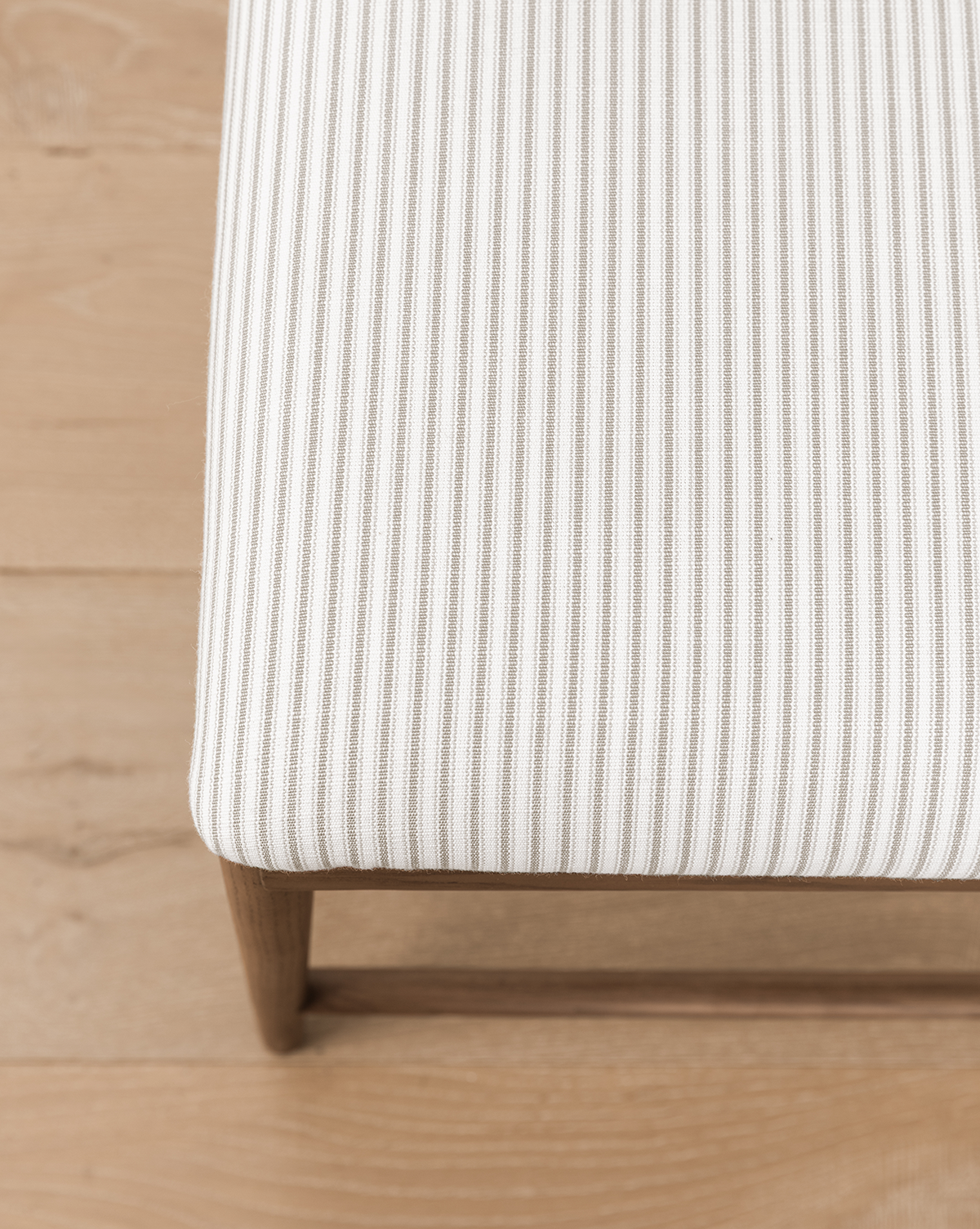 Mira Stool Solid Oak  Woven Back & Brass Detail
