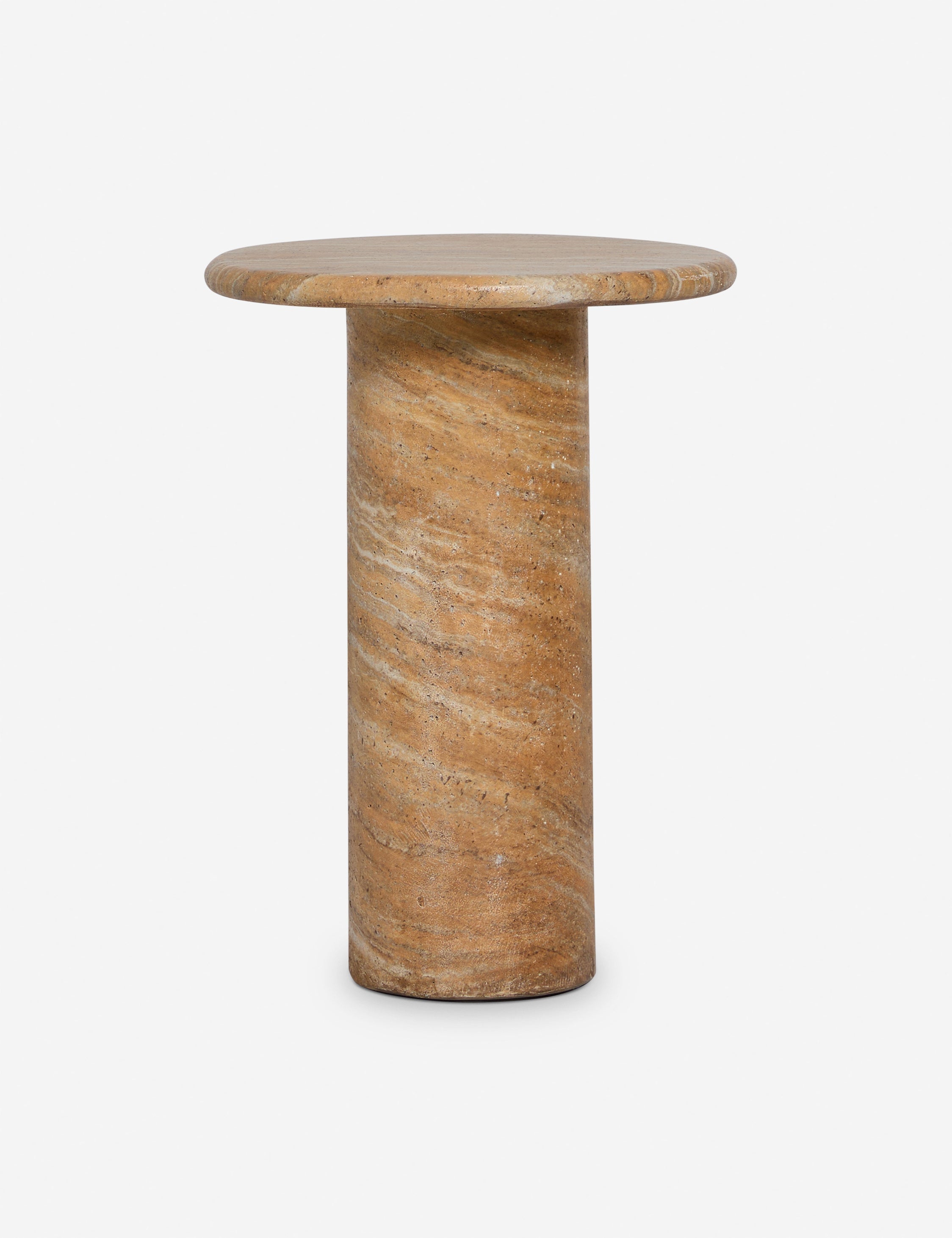 Mira Drink Table | Travertine-Like Finish, Indoor/Outdoor Use