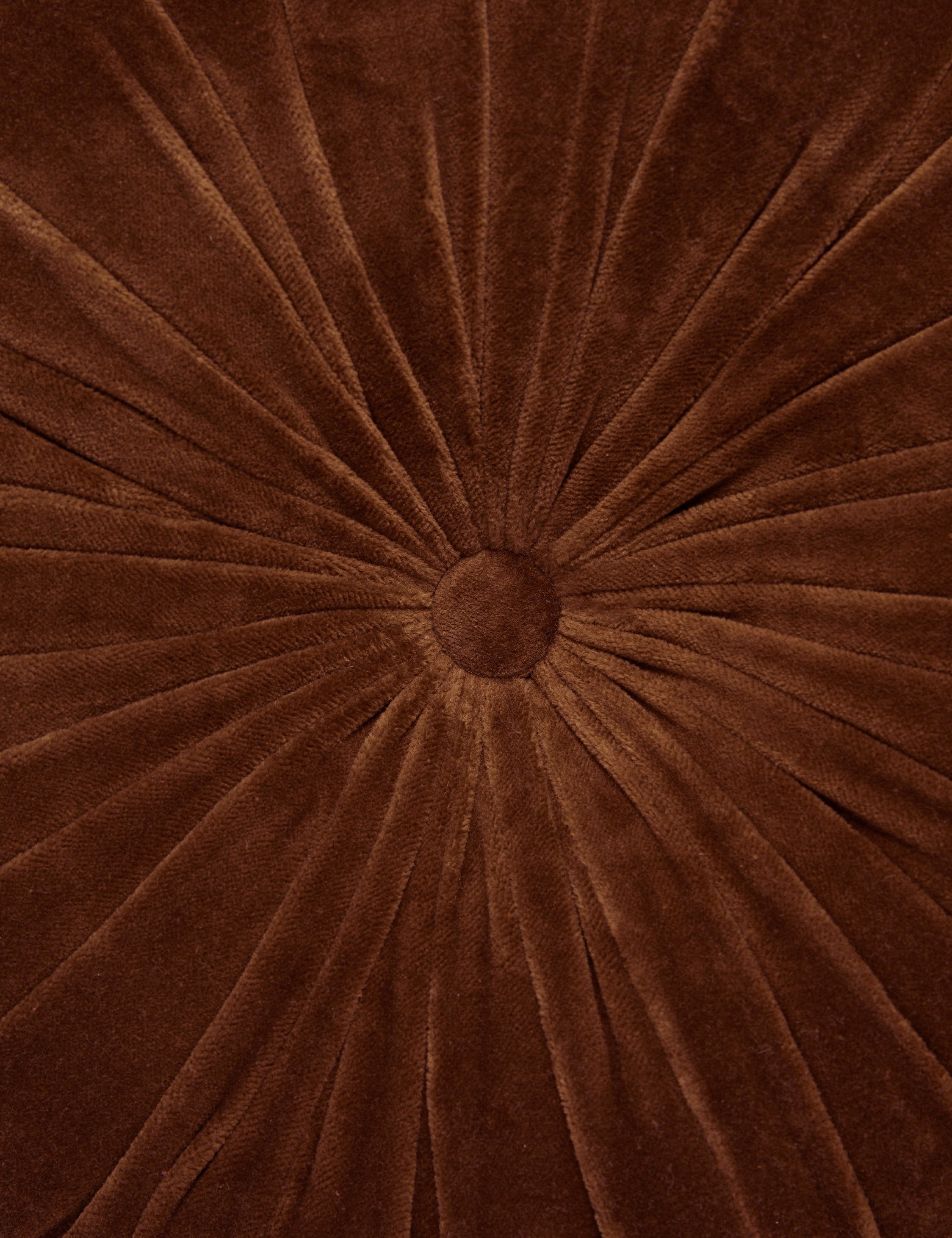 Mira Velvet Round Pillow | Pleated Texture, Soft Hues