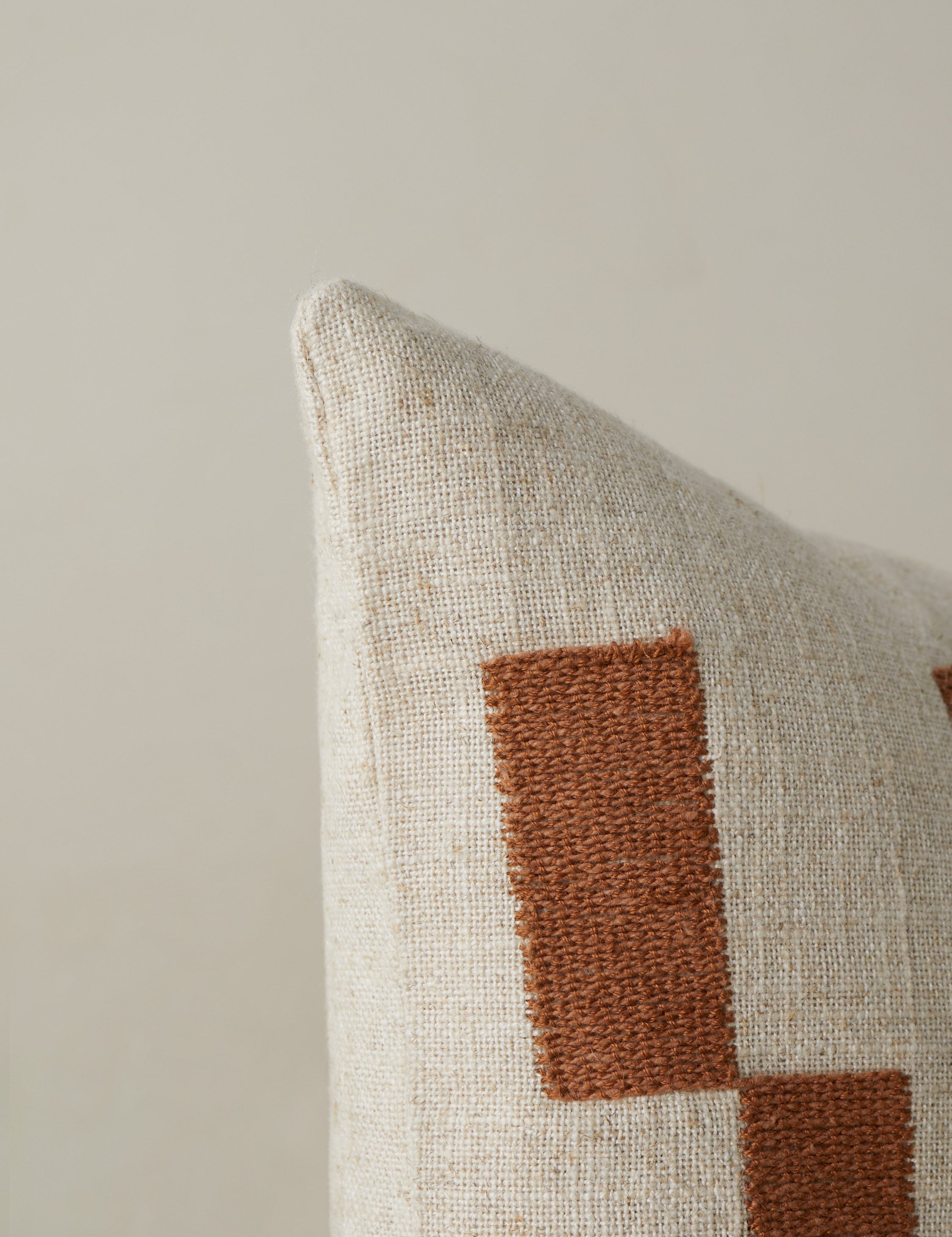 Belo Mosaic Embroidered Pillow | Linen, Organic Motif