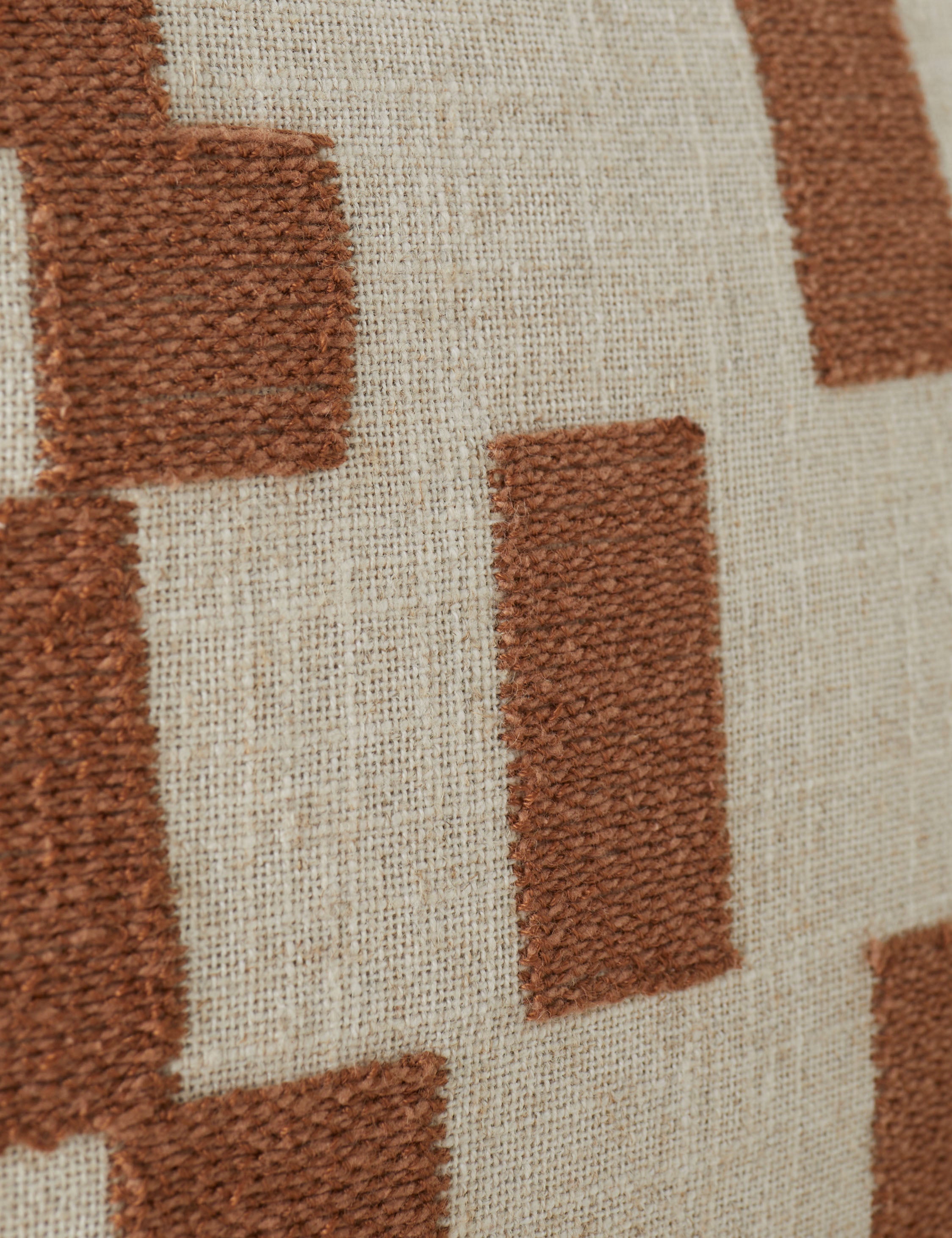 Belo Mosaic Embroidered Pillow | Linen, Organic Motif