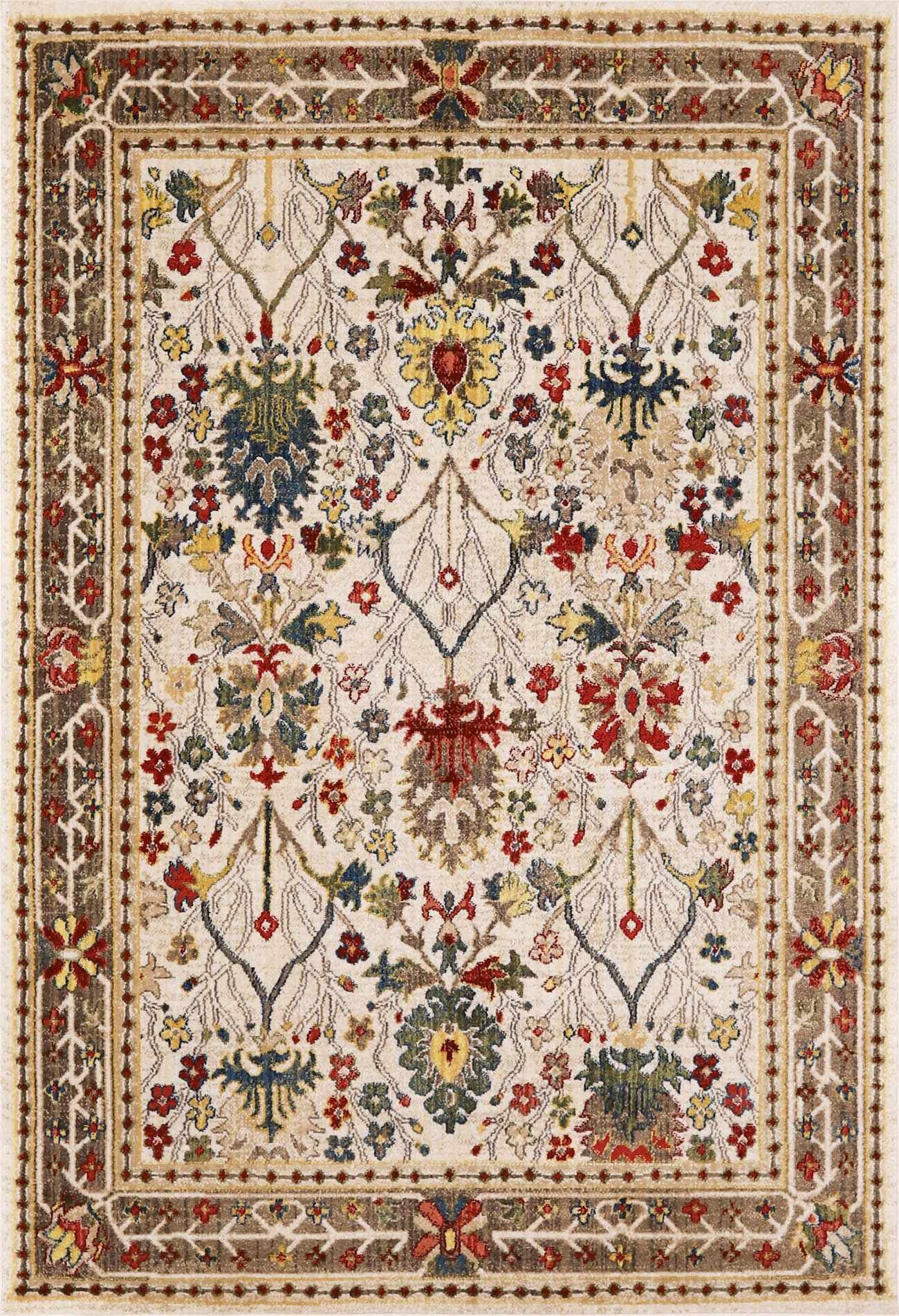 Nexa Oushak Rug  Machine Woven  Medium Pile  White/Brown