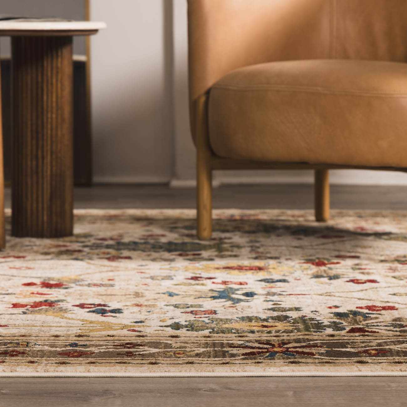 Nexa Oushak Rug  Machine Woven  Medium Pile  White/Brown