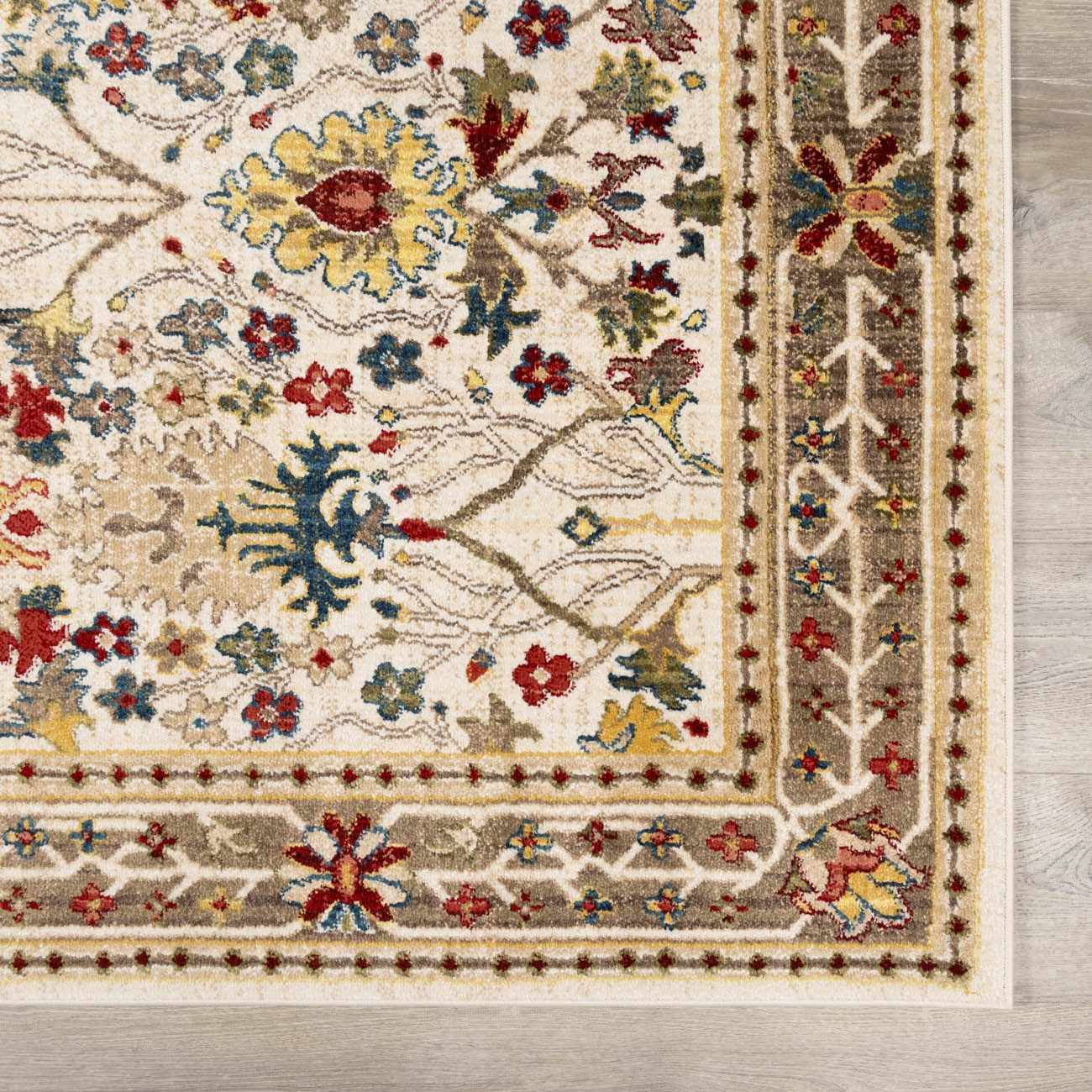 Nexa Oushak Rug  Machine Woven  Medium Pile  White/Brown