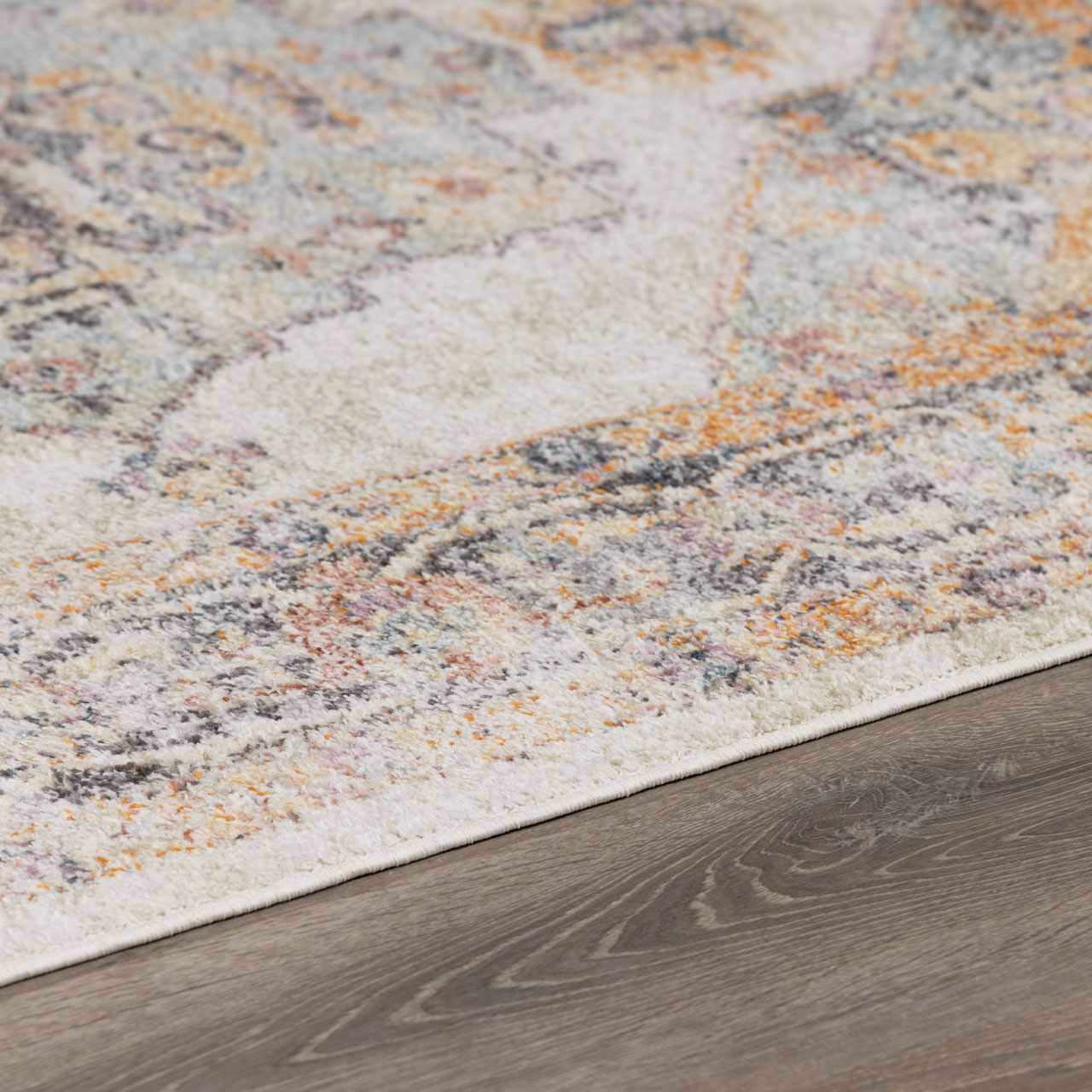 Bello Area Rug  Machine Woven  Light Blue, Traditional Style