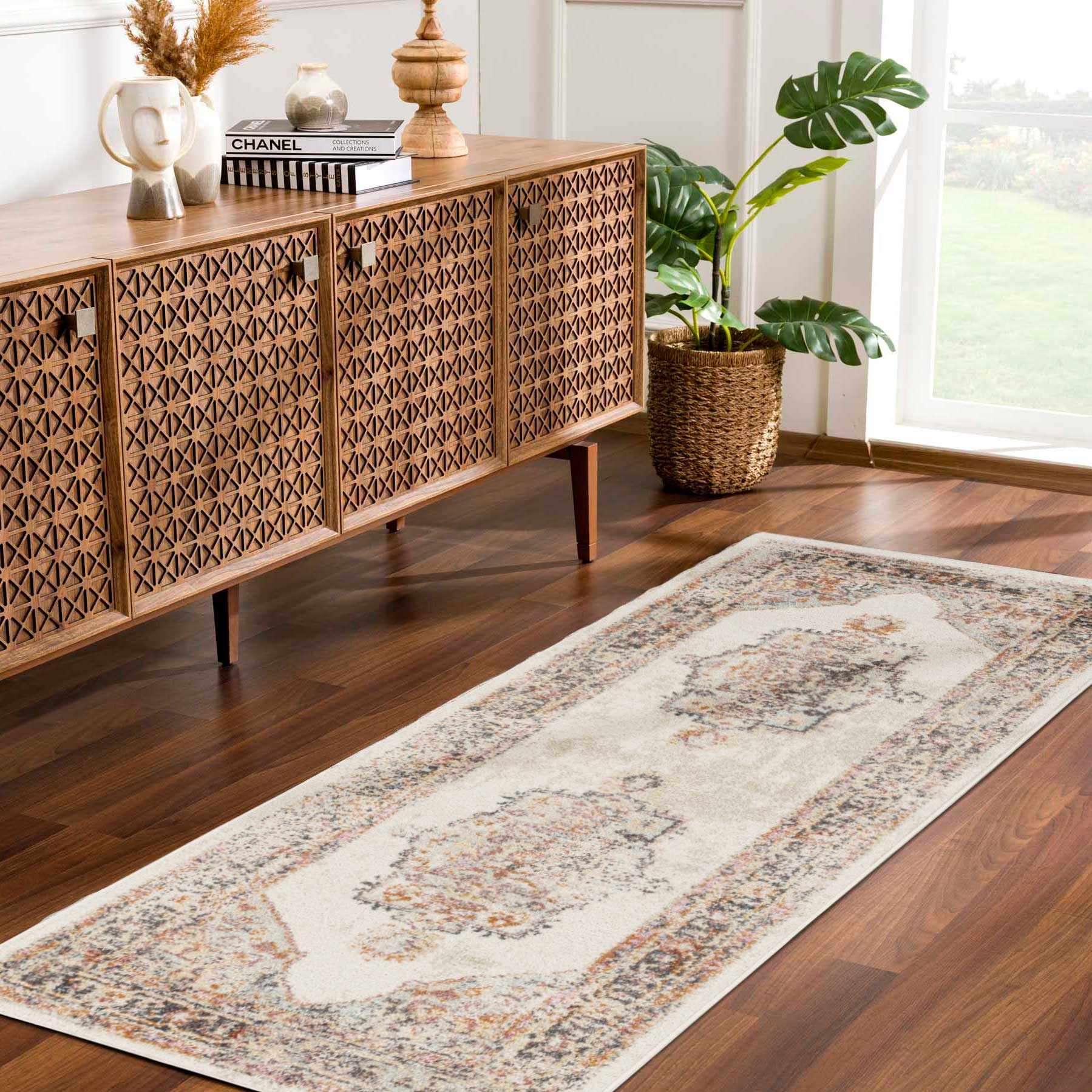 Bello Area Rug  Machine Woven  Light Blue, Traditional Style