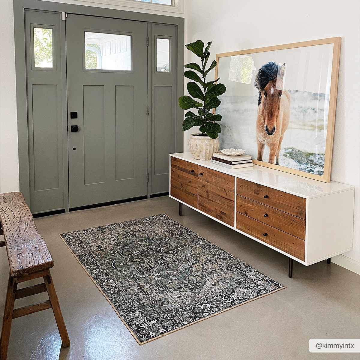 Navi Sage Green Area Rug  Machine Woven  100% Polyester