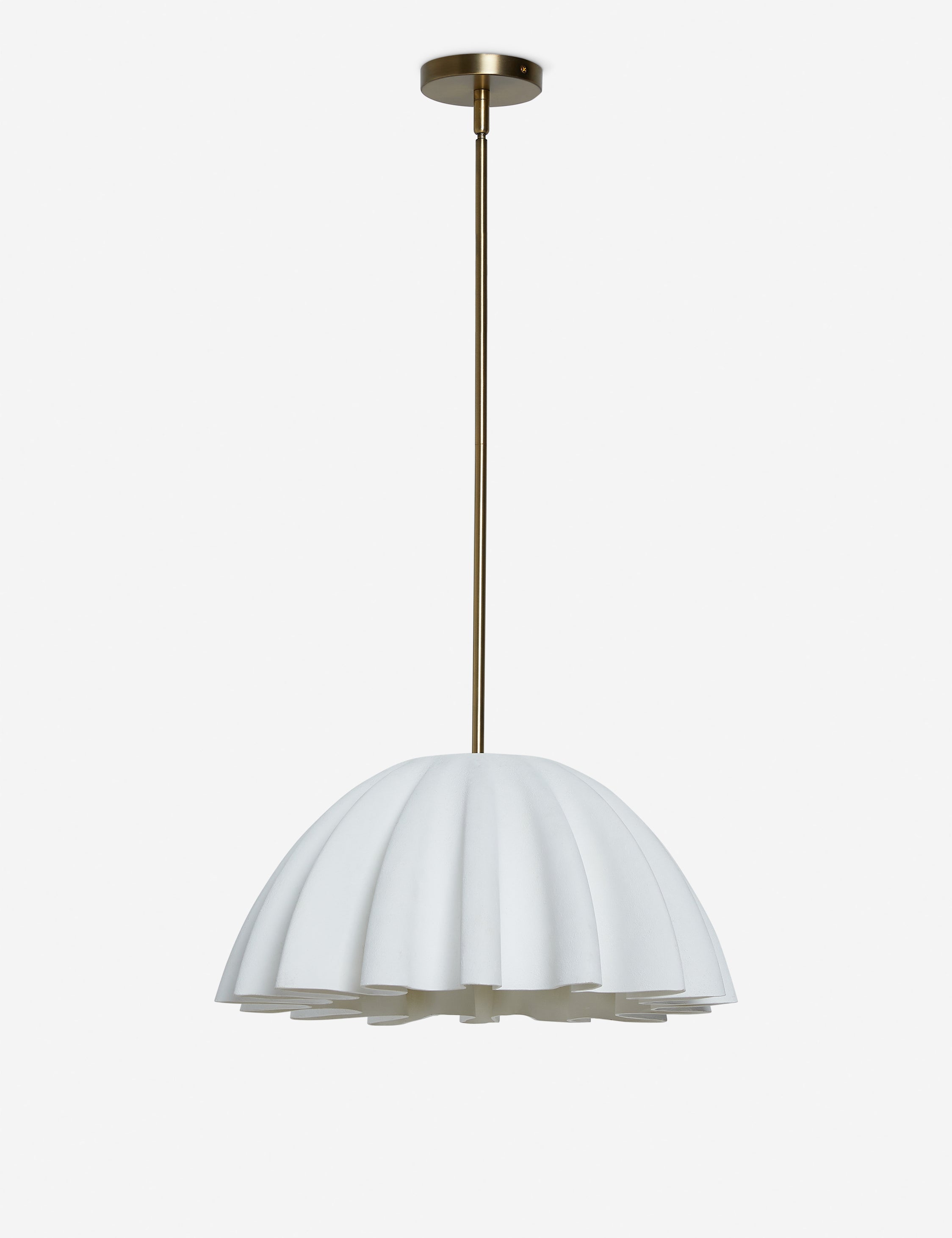 Nila Pendant Light | Oversized Pleats, Slim Black Rod