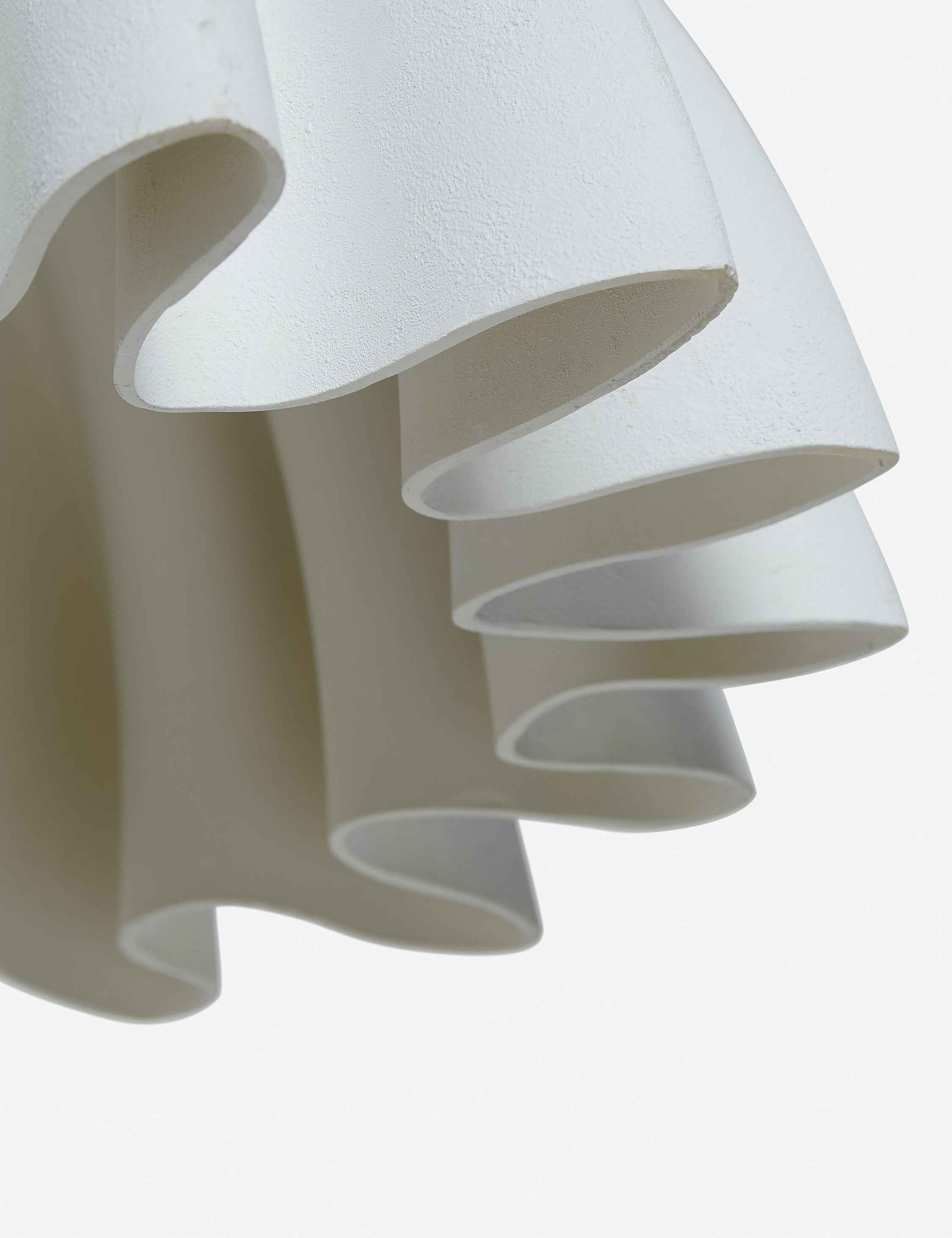 Nila Pendant Light | Oversized Pleats, Slim Black Rod