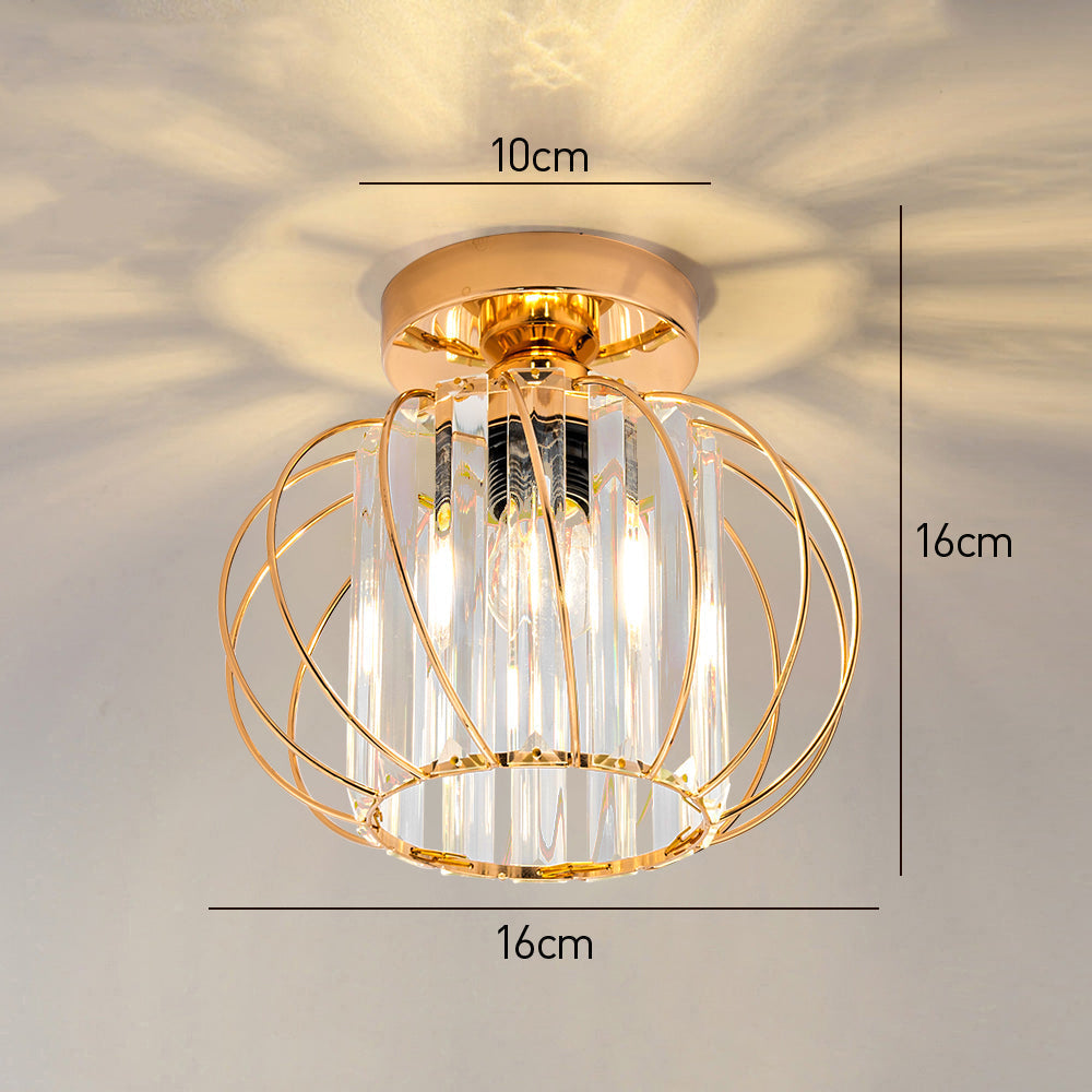 Dante Plafondlamp | Open Design met Glas & Metaal, Zwart of Goud