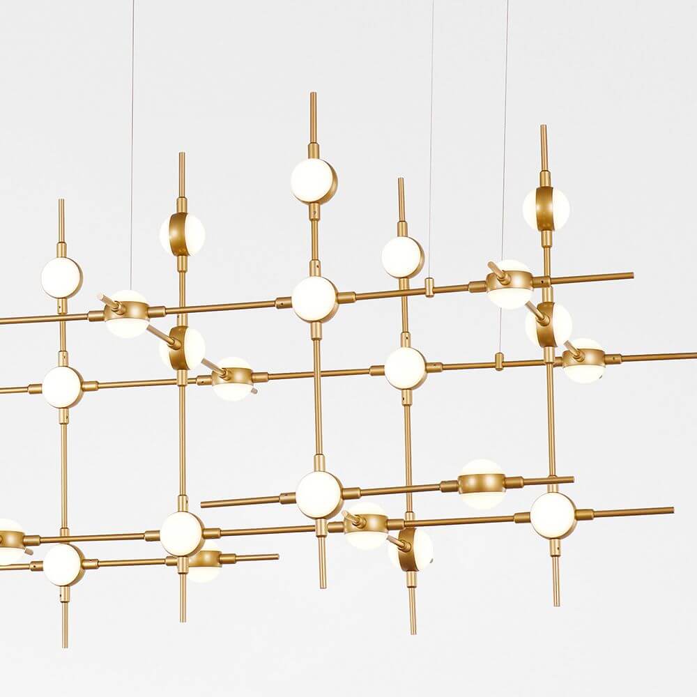 Atomo LED Pendant Light | Dimmable Gold Metal & Acrylic Design