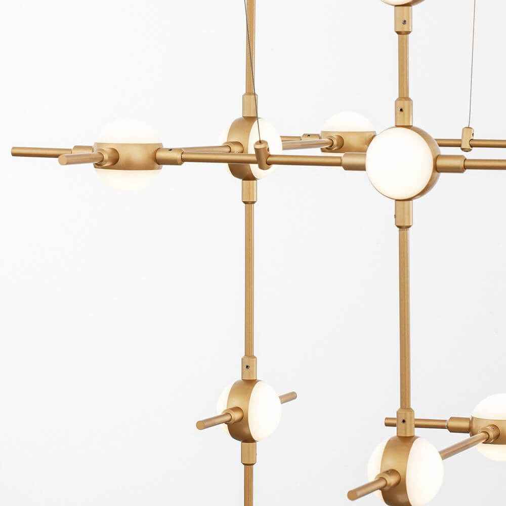Atomo LED Pendant Light | Dimmable Gold Metal & Acrylic Design