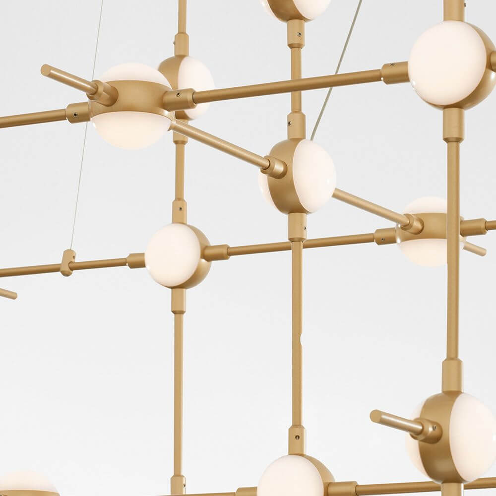Atomo LED Pendant Light | Dimmable Gold Metal & Acrylic Design