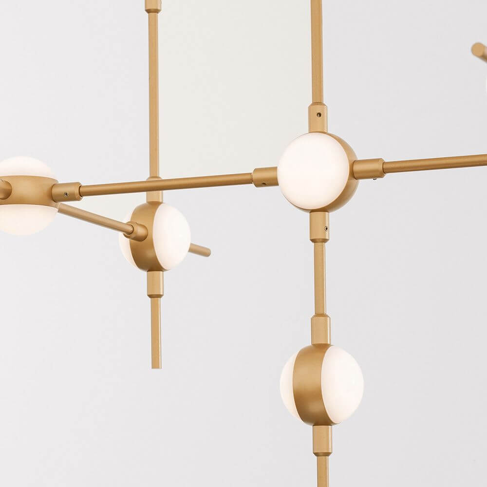 Atomo LED Pendant Light | Dimmable Gold Metal & Acrylic Design