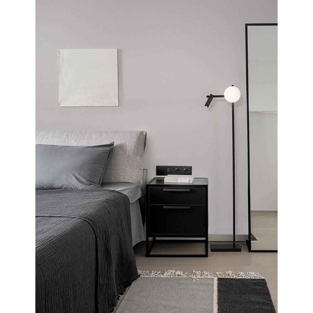 Juno LED Floor Lamp | 2-Arm, Sandy-Black Design