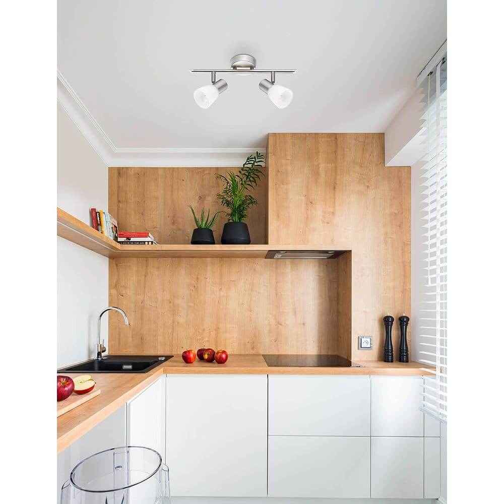 Paxio Ceiling Spotlight | Metal, Opal Glass, 2-Light Design
