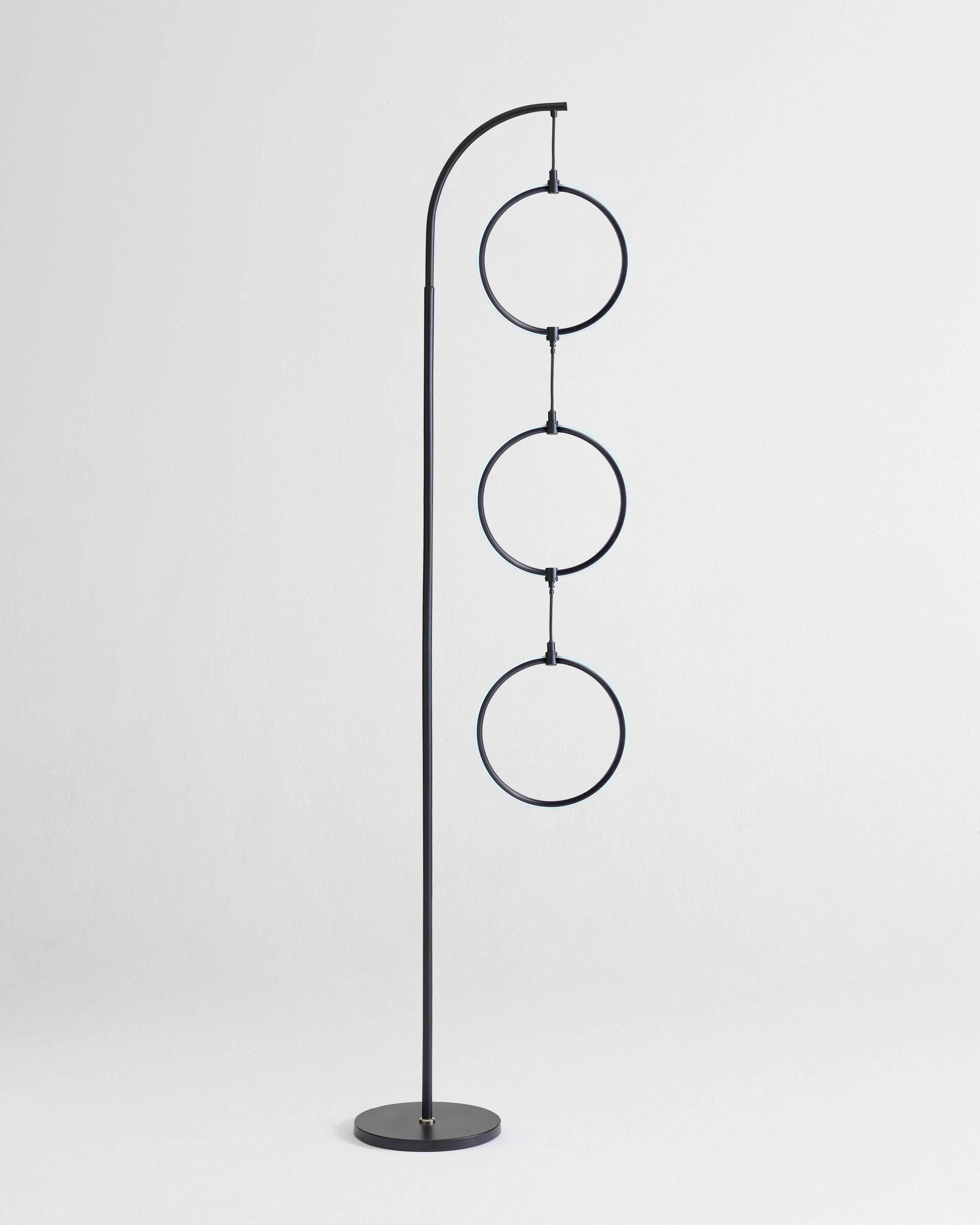 Nexa RGB Floor Lamp | Matte Black, Curved Stem