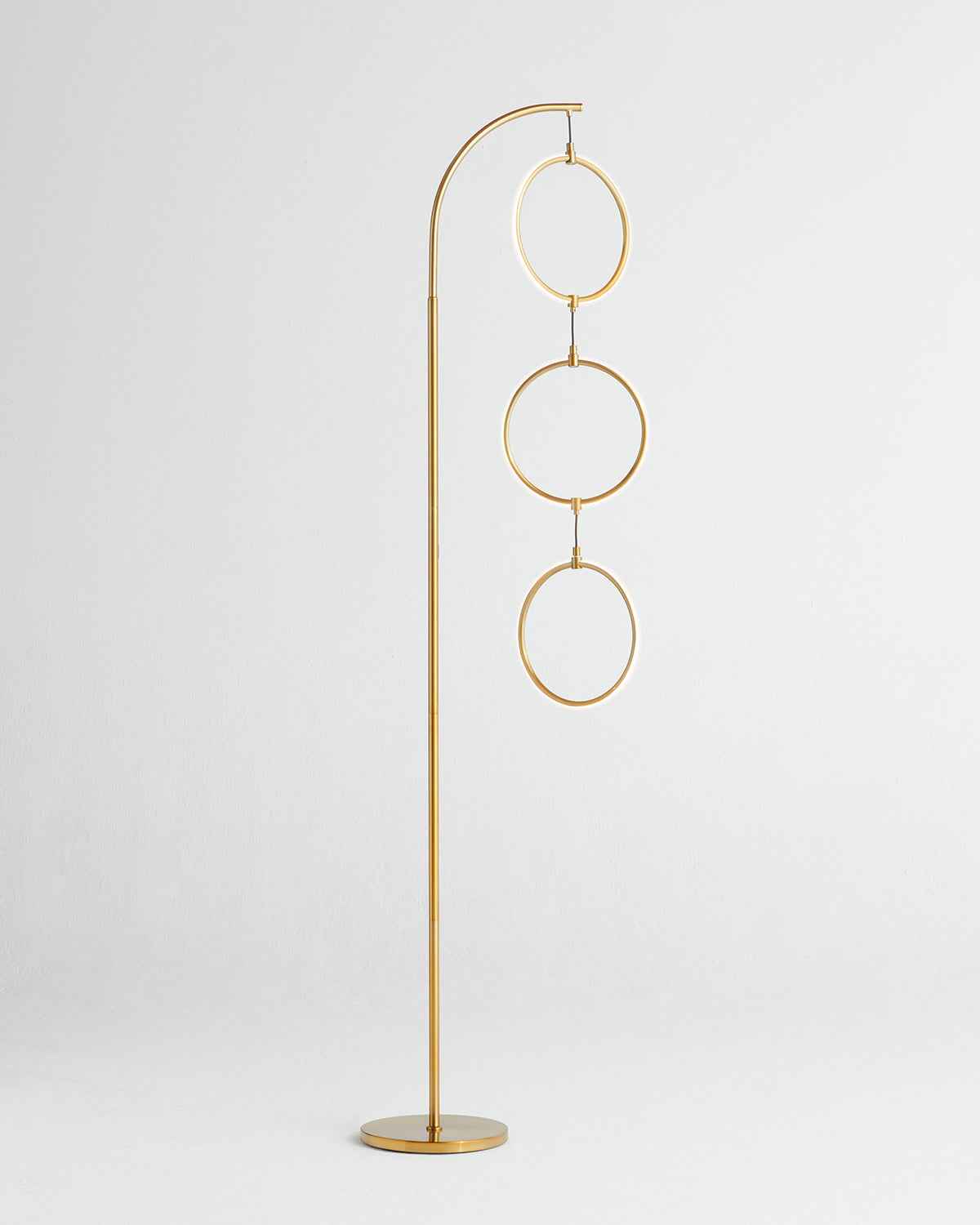 Nero Floor Lamp | Dimmable Touch Switch, Brass Curved Stem