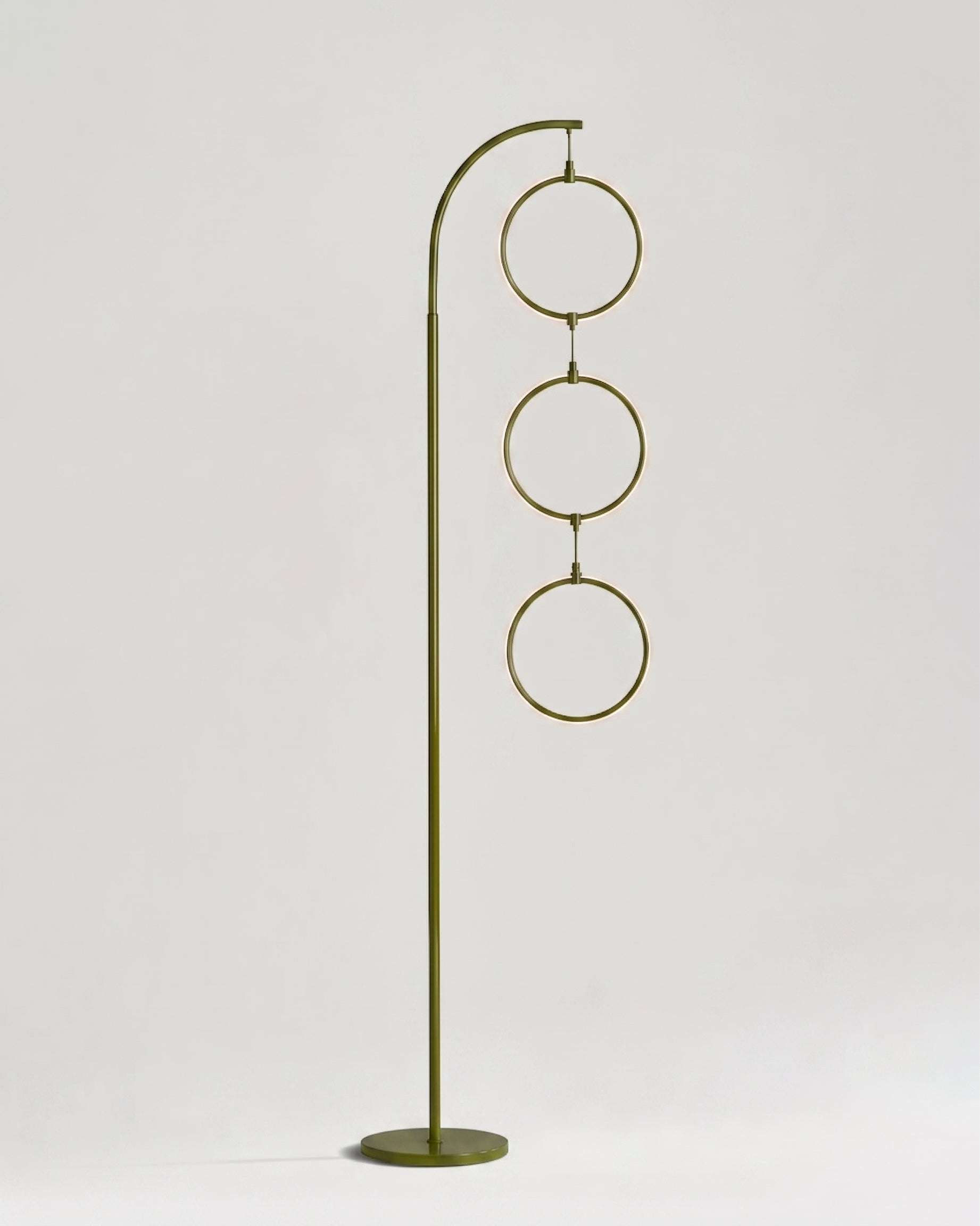 Nero Floor Lamp | Dimmable Touch Switch, Brass Curved Stem