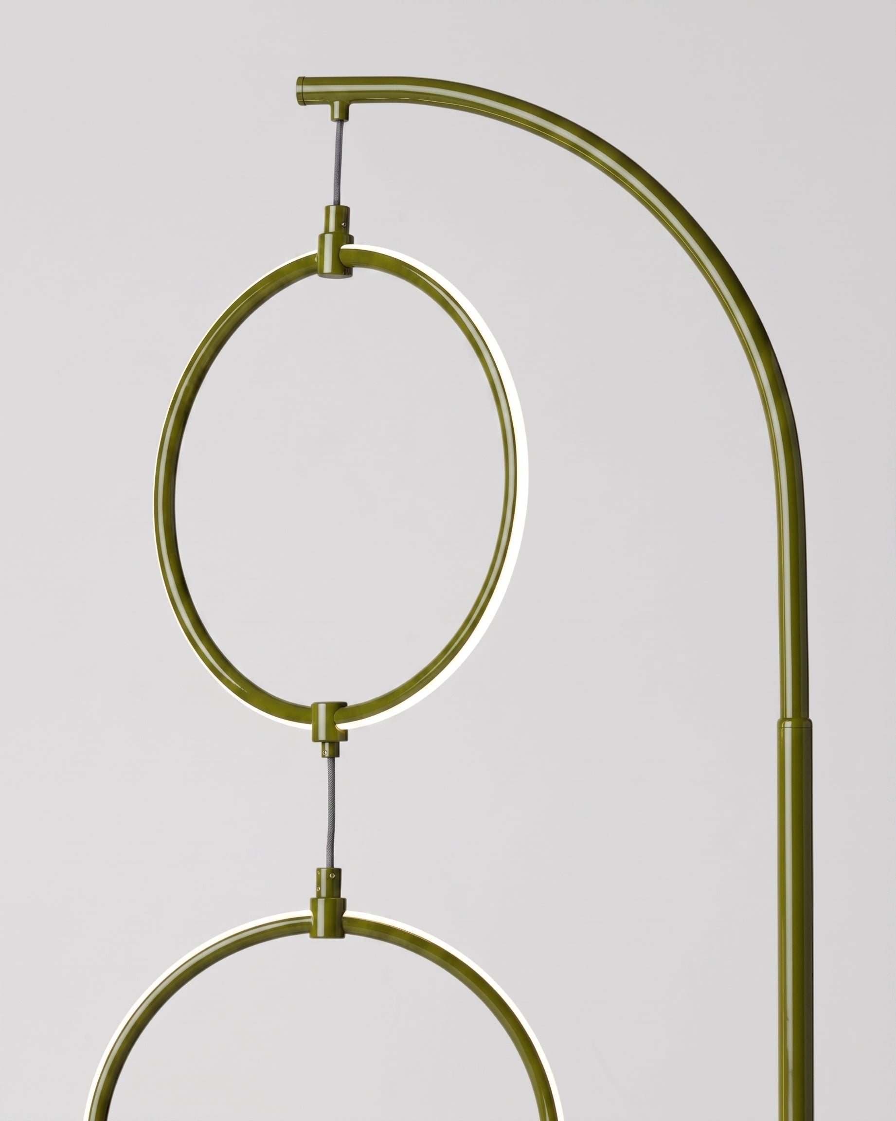 Nero Floor Lamp | Dimmable Touch Switch, Brass Curved Stem