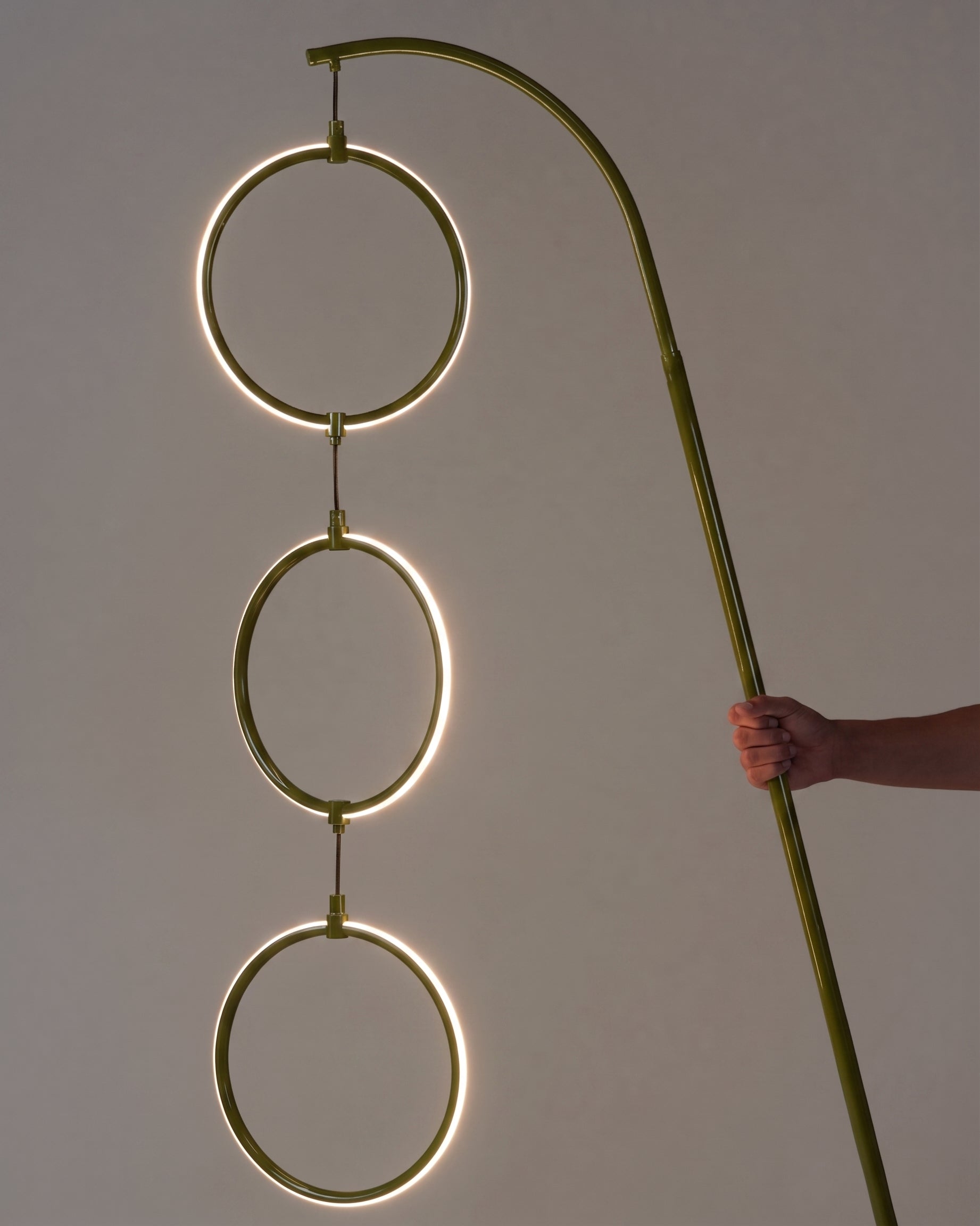 Nero Floor Lamp | Dimmable Touch Switch, Brass Curved Stem