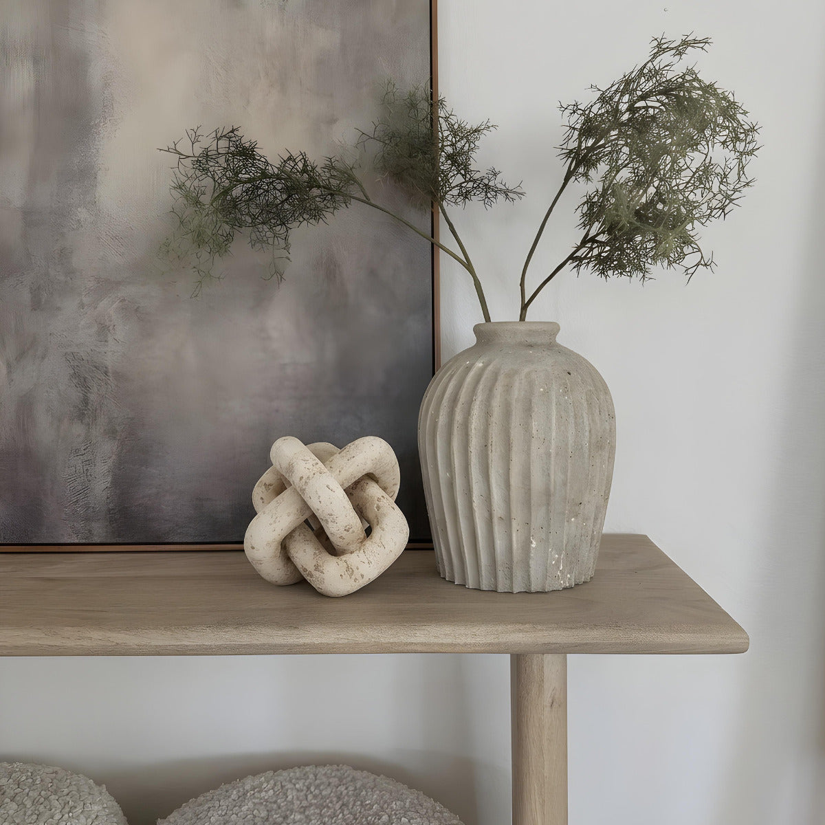 Bello Decorative Links Knot | Natural Travertine, Organic Shape