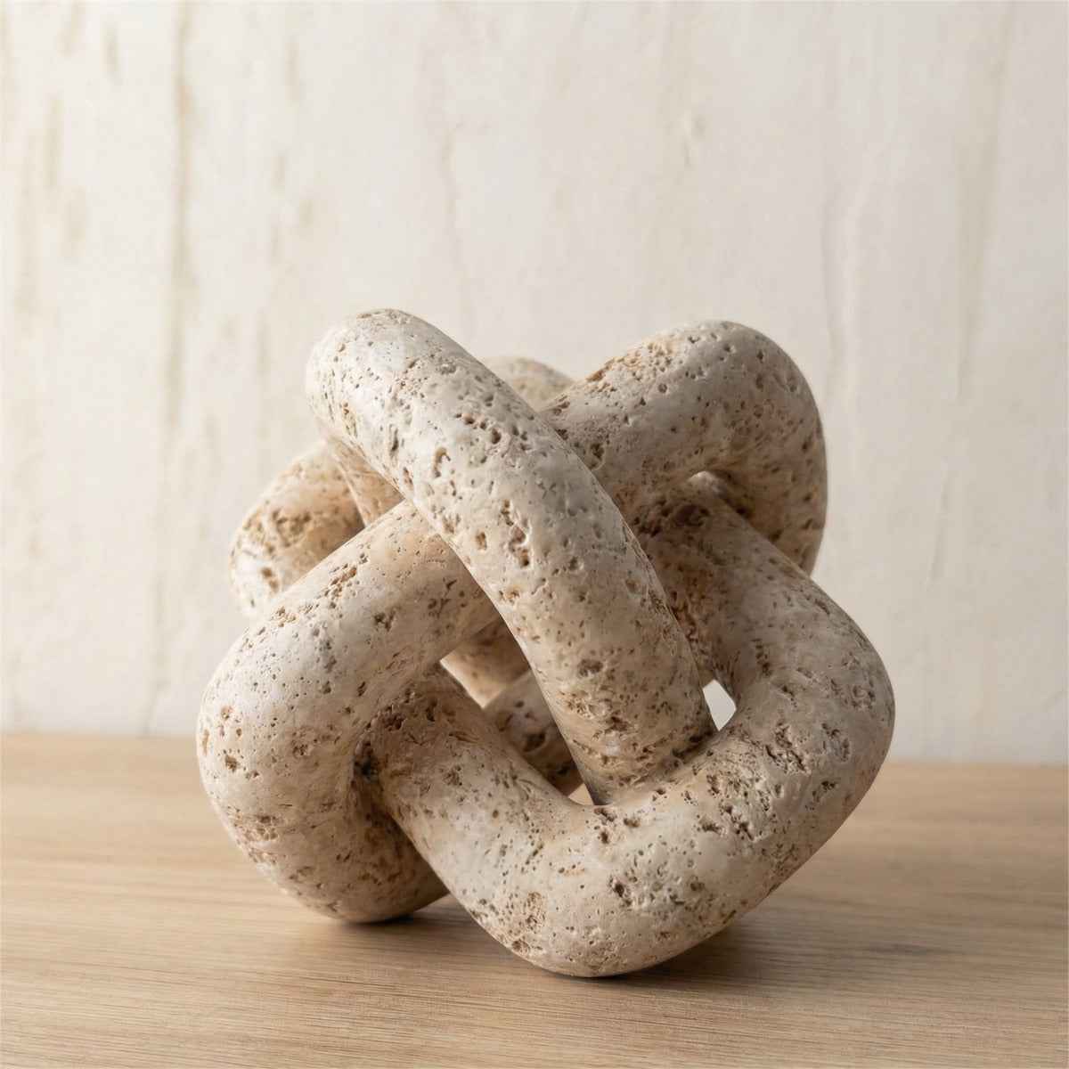 Bello Decorative Links Knot | Natural Travertine, Organic Shape