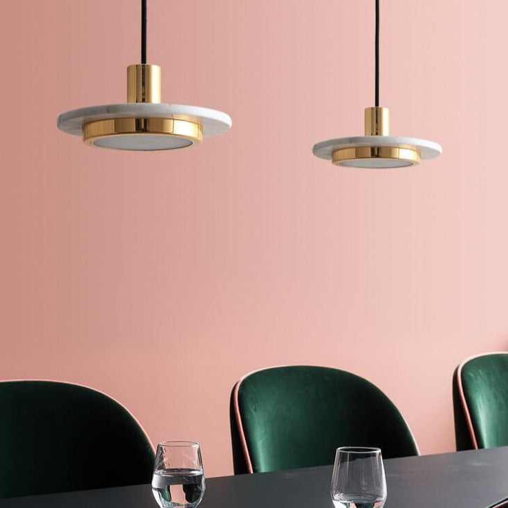 Bello Pendant Light | Marble & Iron, Adjustable Height