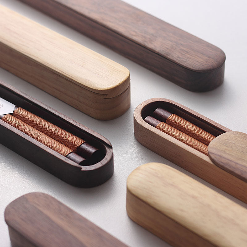 Kairo Chopsticks | Handgemaakt Walnoothout met Decoratieve Draadwrapping