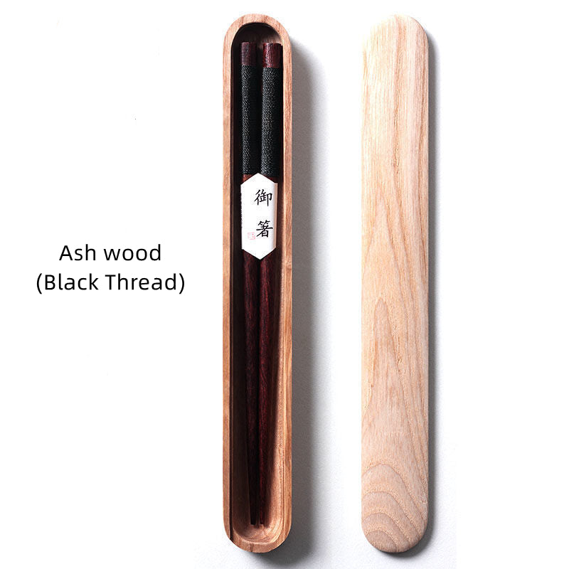 Kairo Chopsticks | Handgemaakt Walnoothout met Decoratieve Draadwrapping