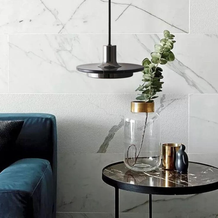 Bello Pendant Light | Marble & Iron, Adjustable Height