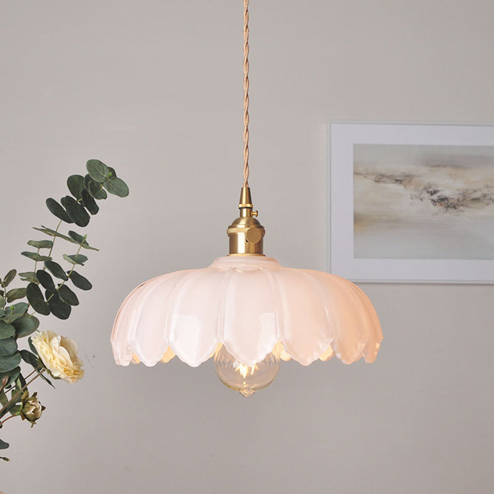 Bela Pendant Light | Floral Glass Design, E27 Fitting