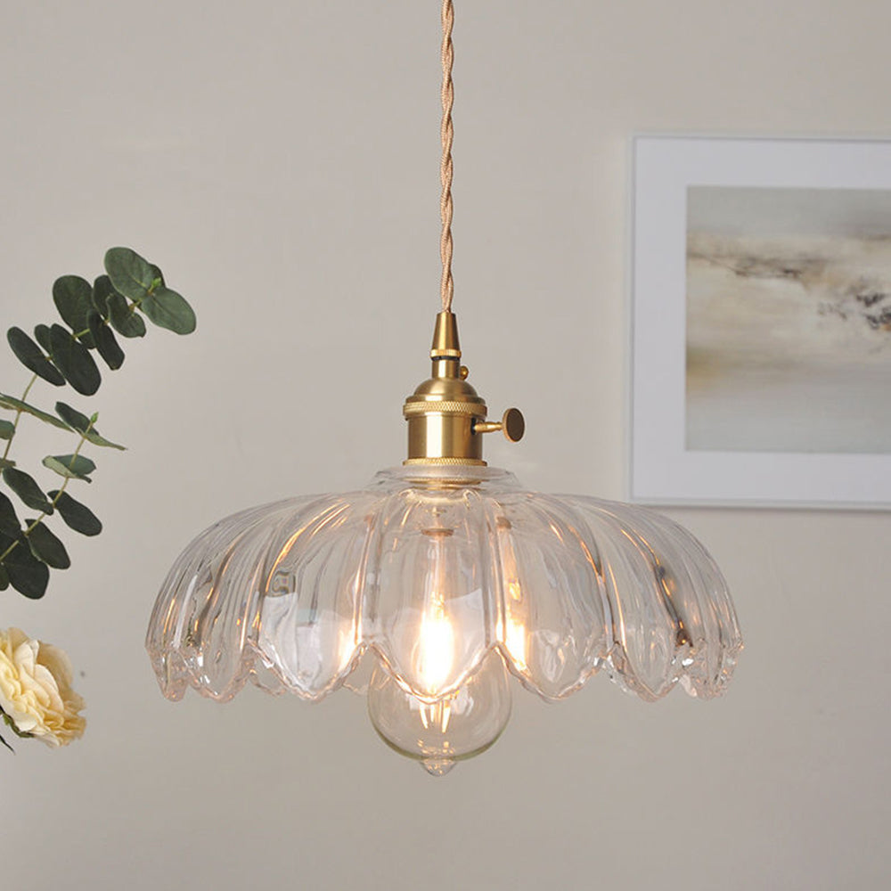 Bela Pendant Light | Floral Glass Design, E27 Fitting
