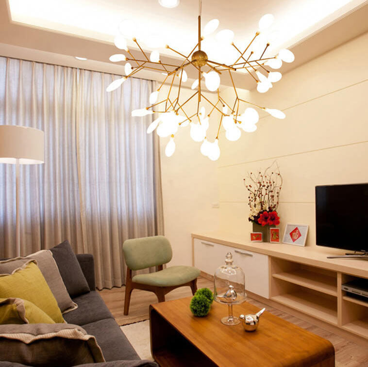 Contemporary Metal Branch LED Chandeliers with 27/36 Firefly Lights