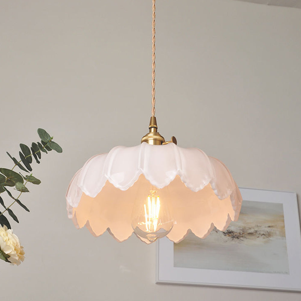 Bela Pendant Light | Floral Glass Design, E27 Fitting
