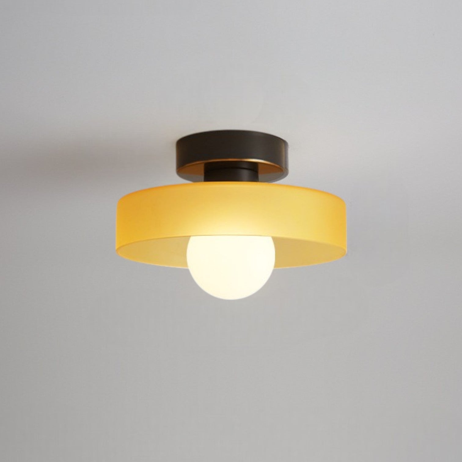 Bela Bauhaus Ceiling Lamp | Brass & Glass, Warm White Illumination